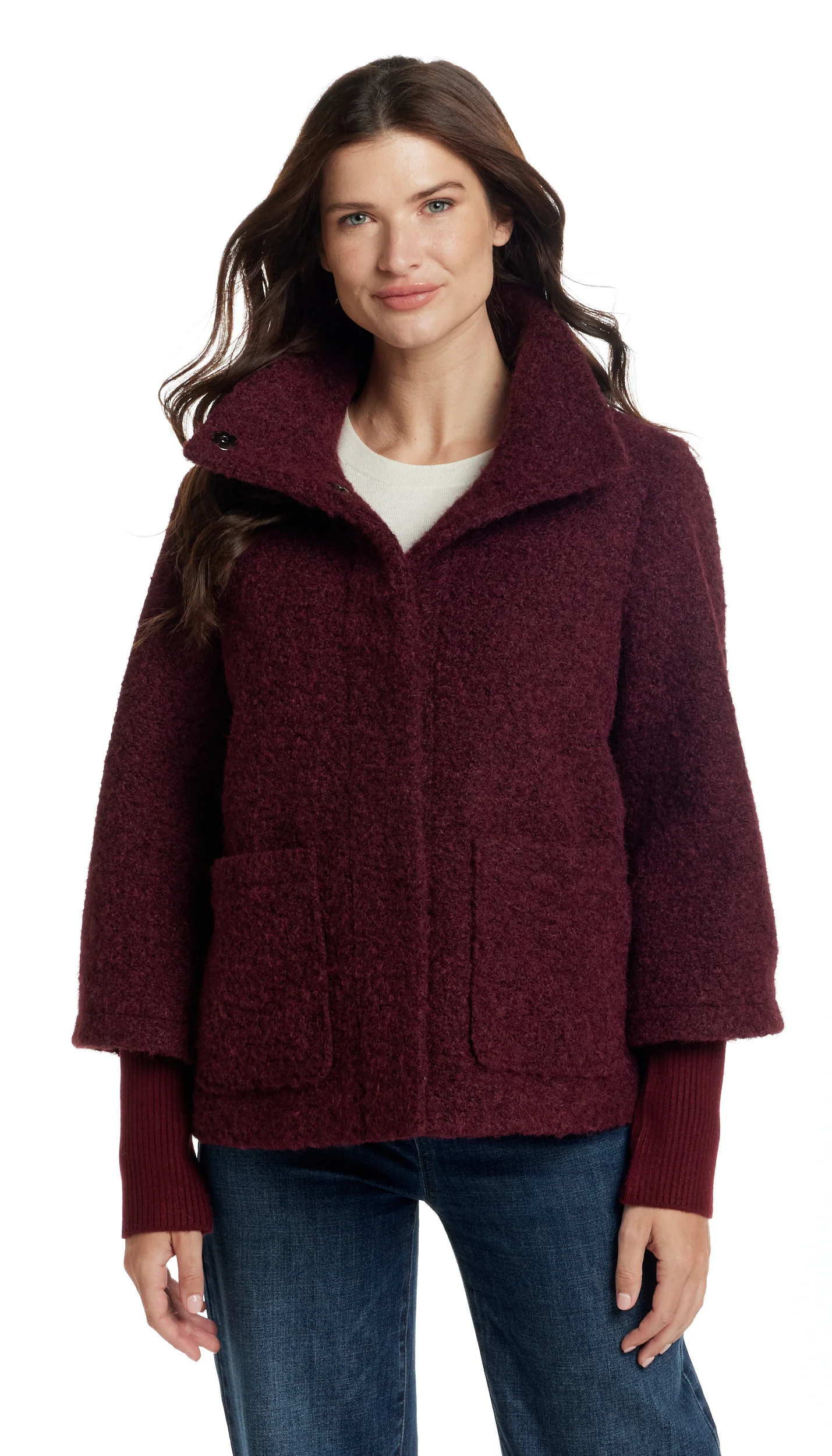 BOUCLE JACKET WITH KNIT SLEEVES - Image 10