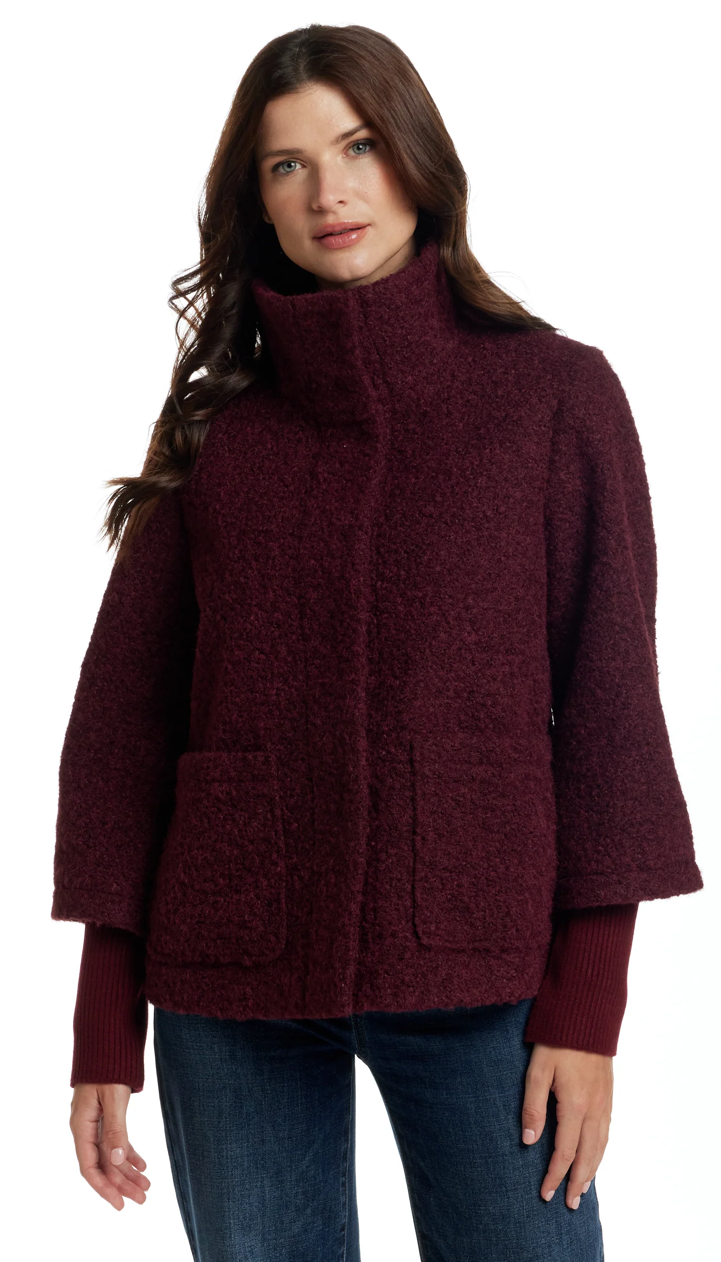 BOUCLE JACKET WITH KNIT SLEEVES - Image 11