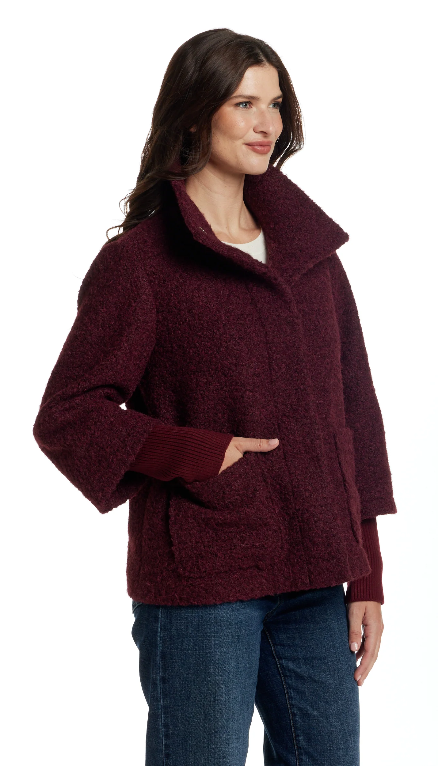 BOUCLE JACKET WITH KNIT SLEEVES - Image 13
