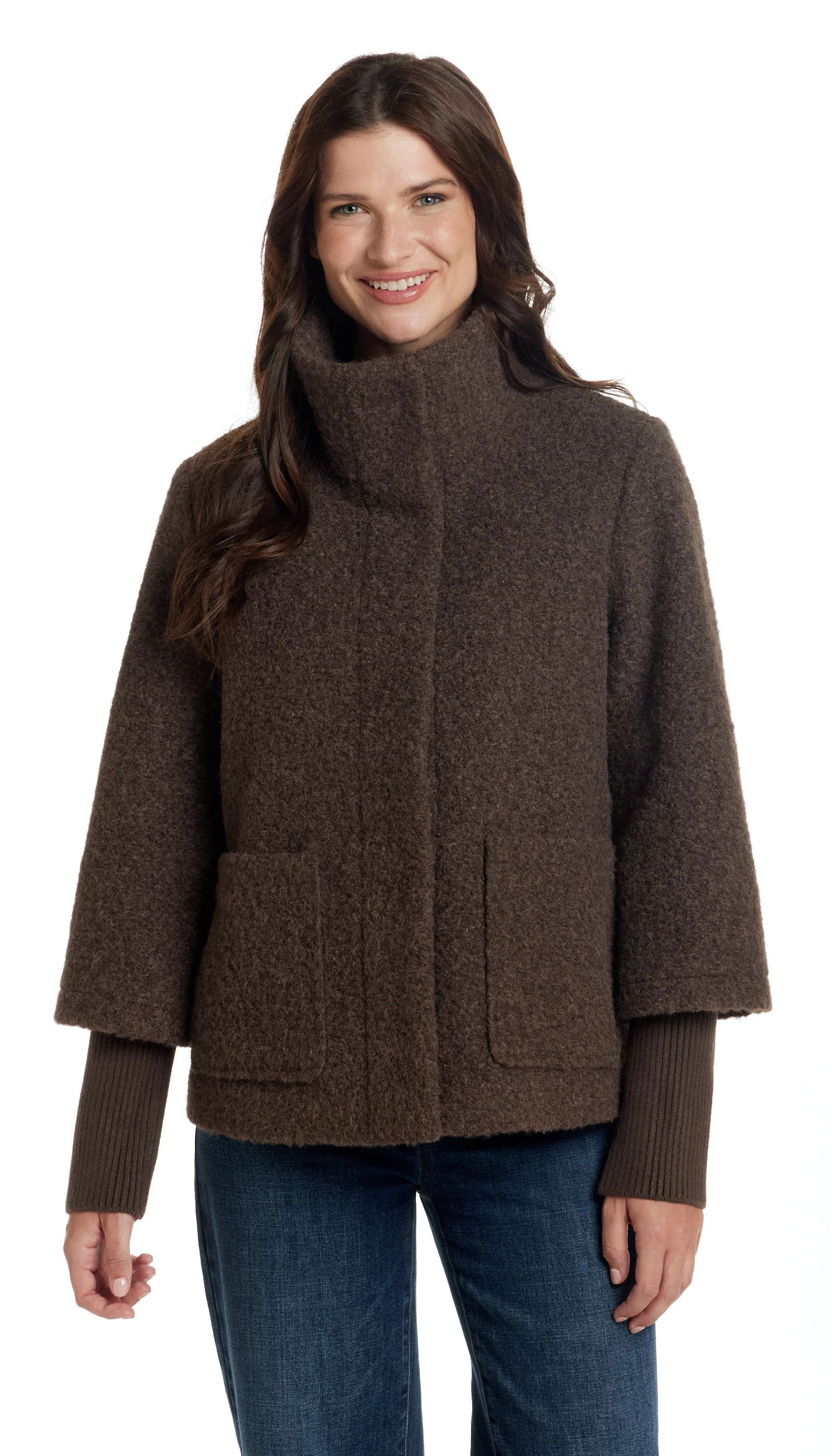 BOUCLE JACKET WITH KNIT SLEEVES - Image 16