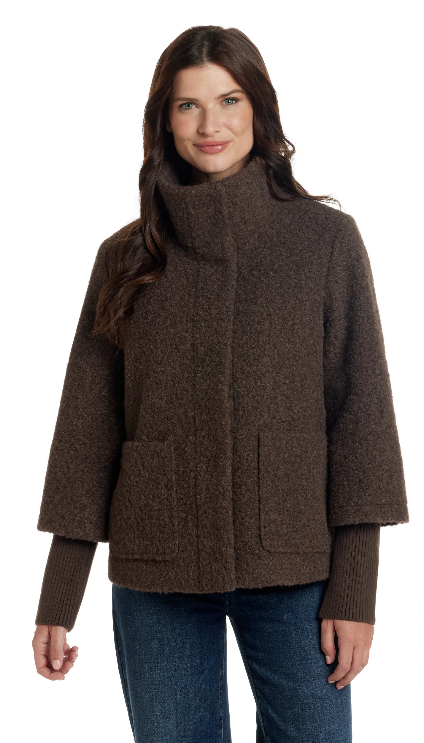 BOUCLE JACKET WITH KNIT SLEEVES - Image 17