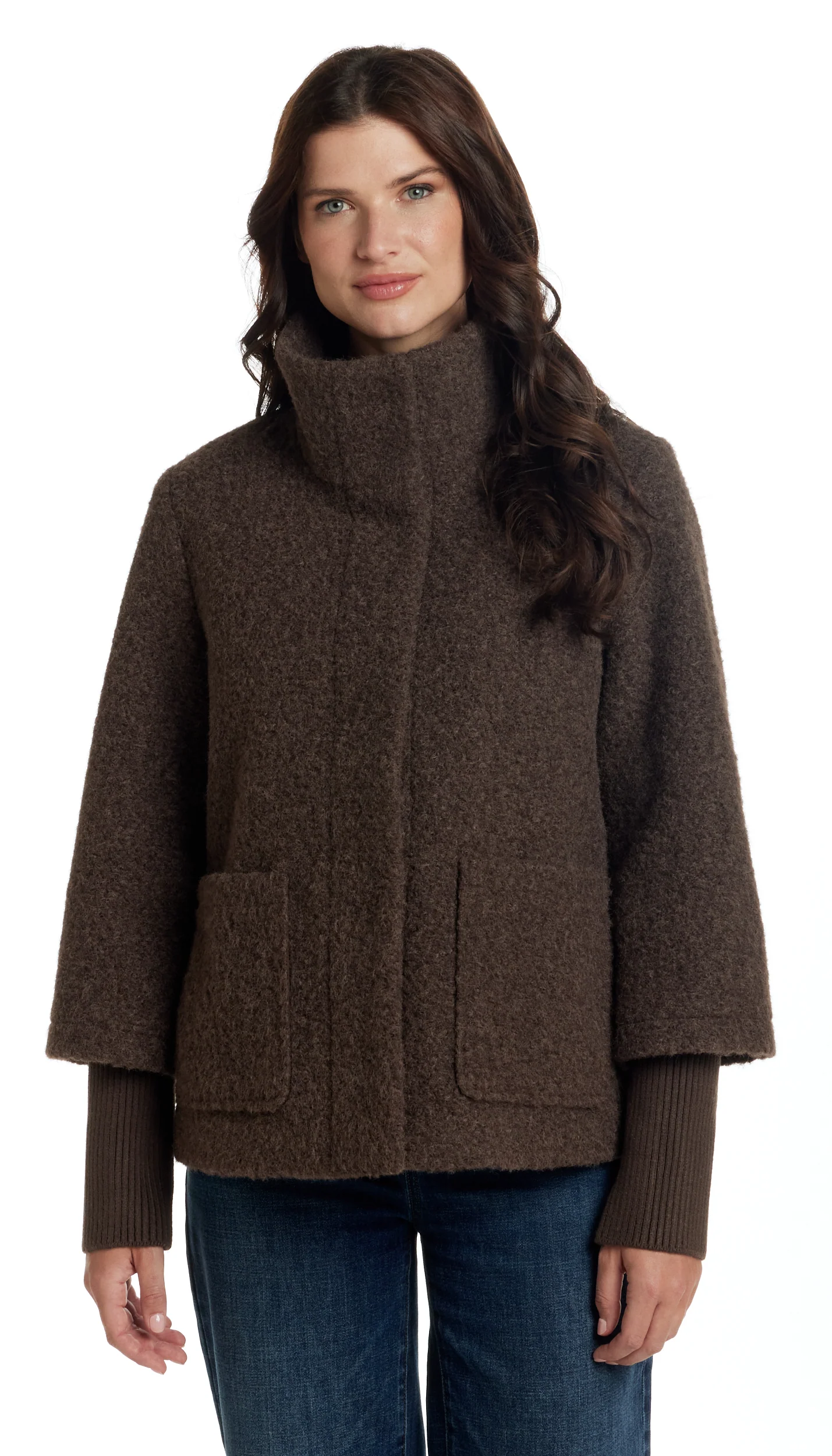 BOUCLE JACKET WITH KNIT SLEEVES - Image 18