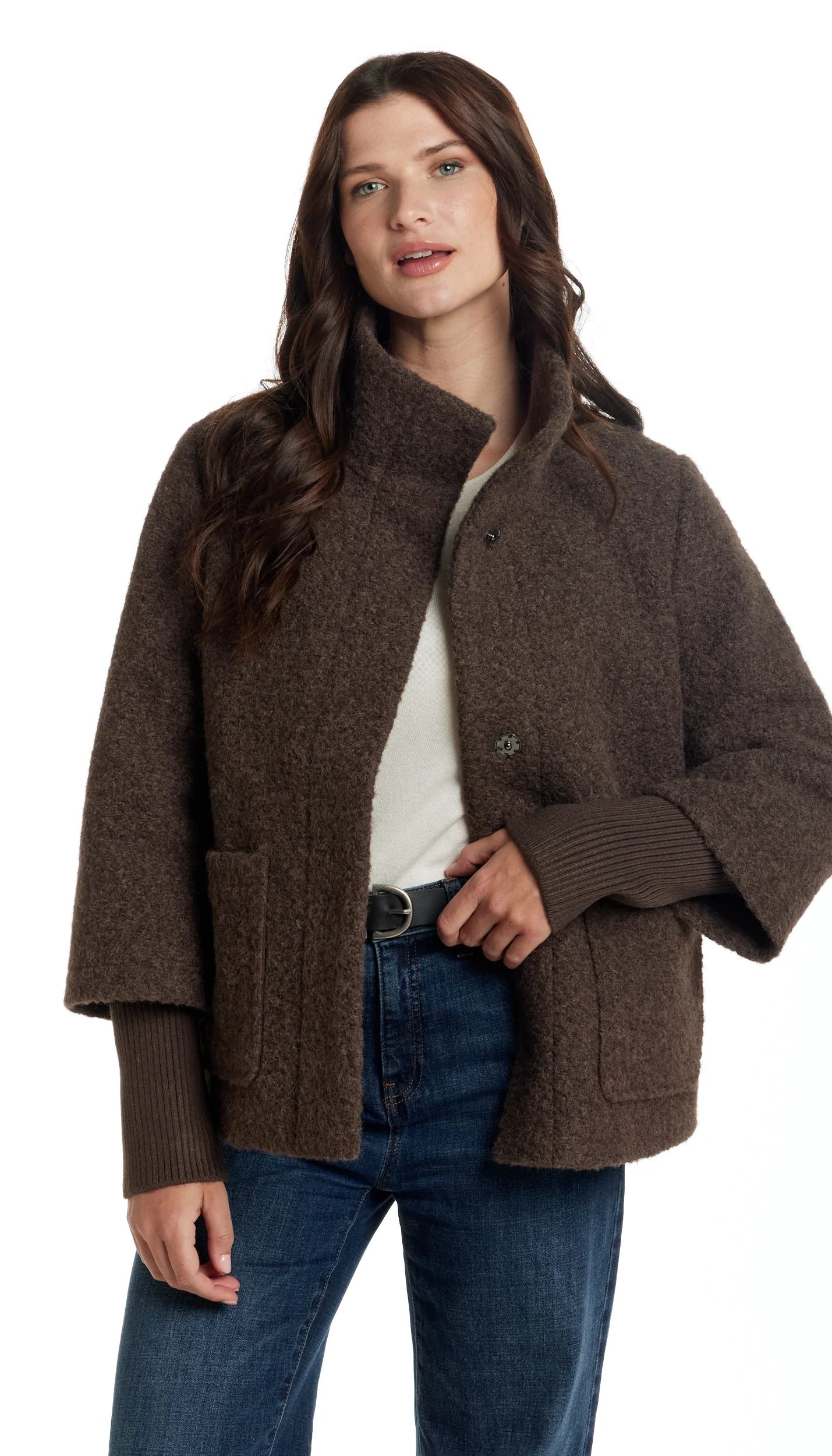 BOUCLE JACKET WITH KNIT SLEEVES - Image 20