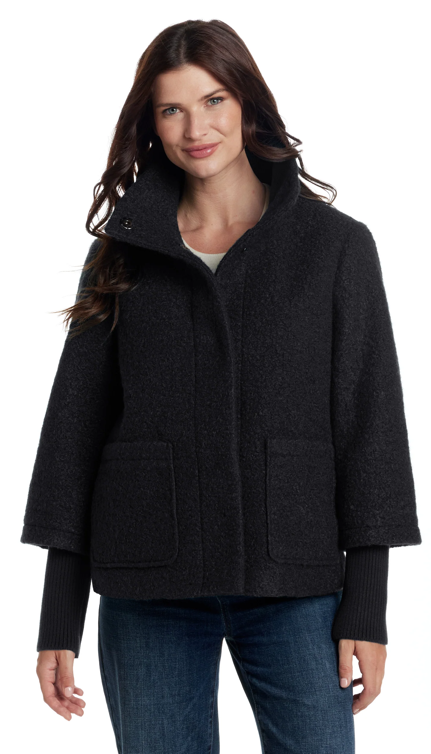 BOUCLE JACKET WITH KNIT SLEEVES - Image 25