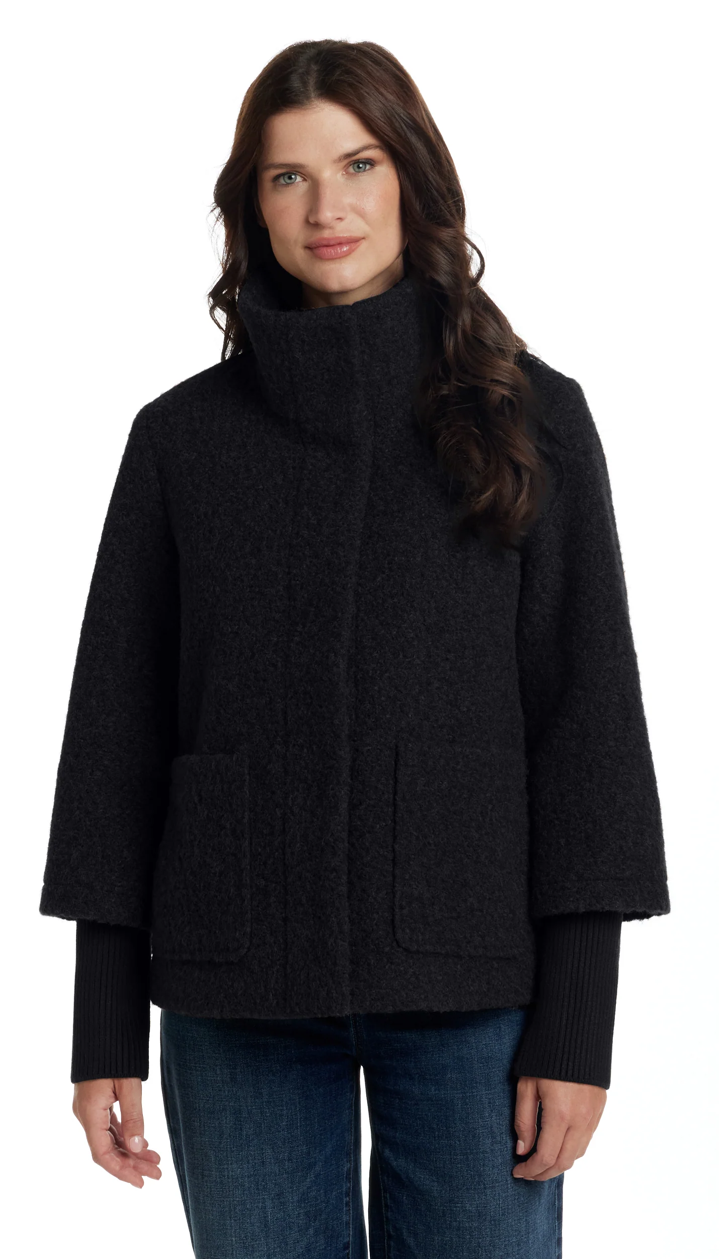 BOUCLE JACKET WITH KNIT SLEEVES - Image 27