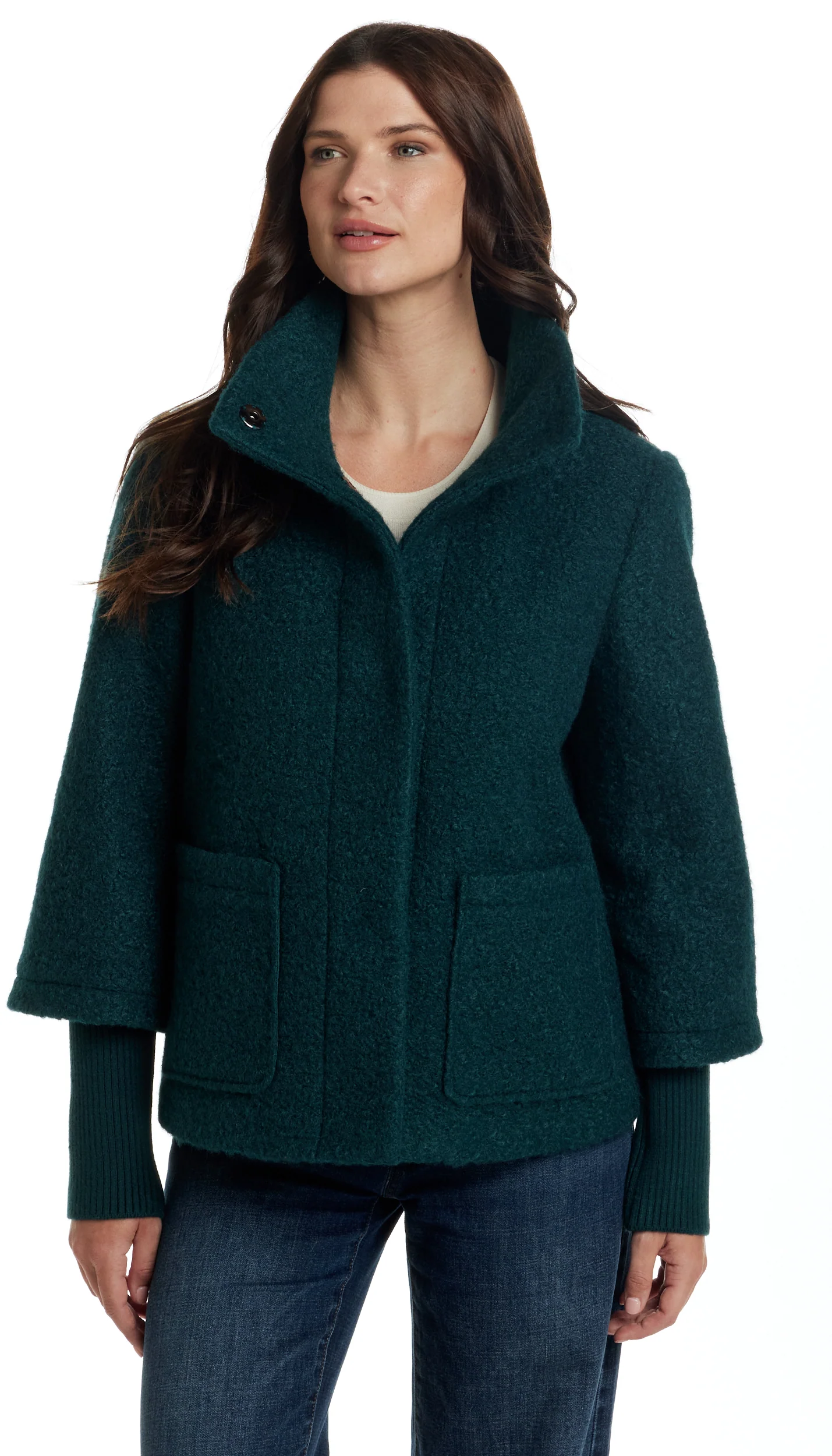 BOUCLE JACKET WITH KNIT SLEEVES - Image 35