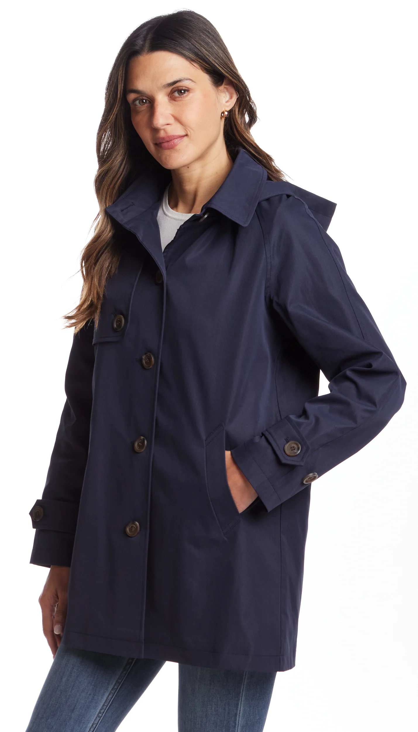 BUTTON FRONT HOODED TOPPER - Image 14