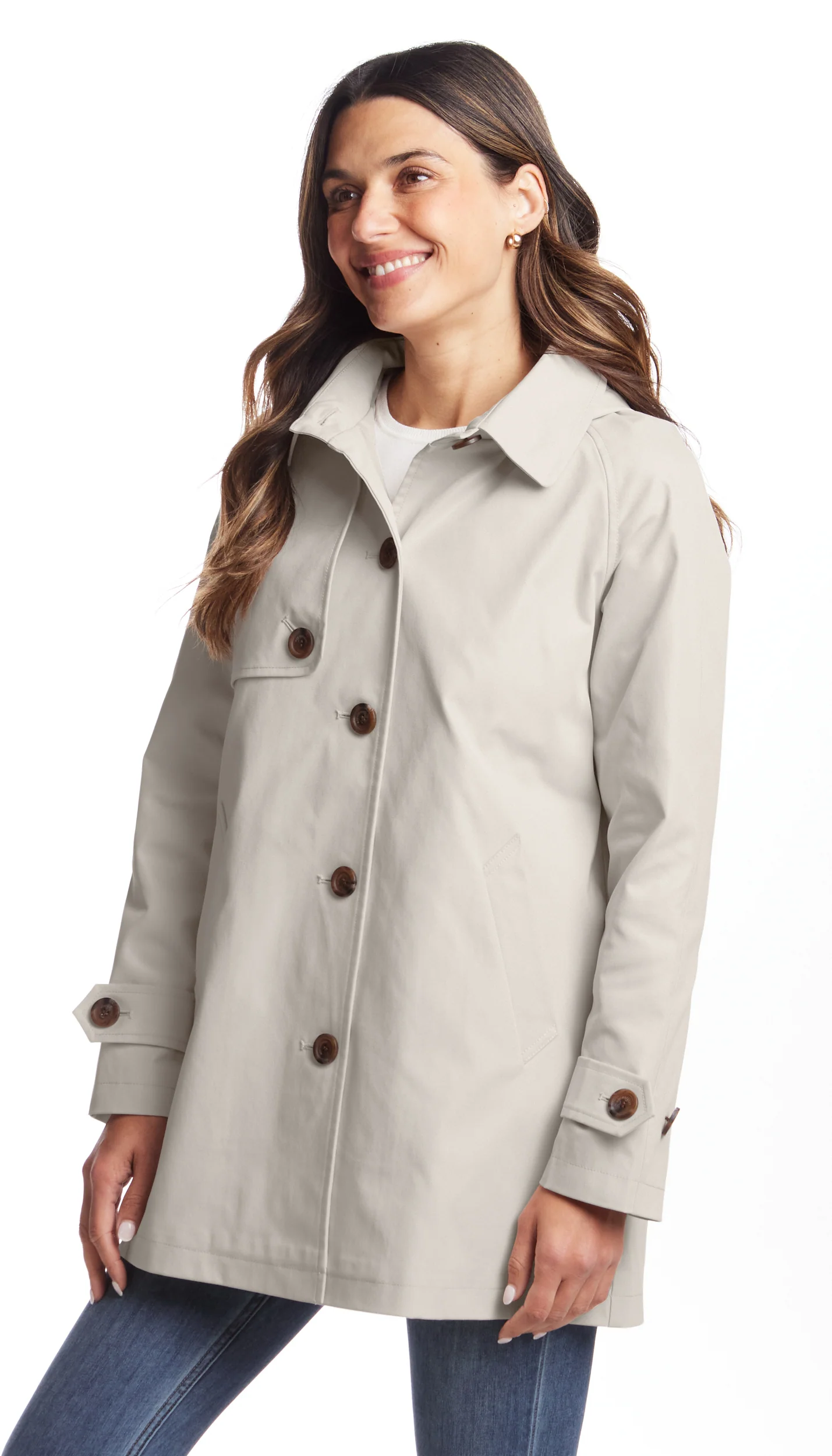 BUTTON FRONT HOODED TOPPER - Image 21