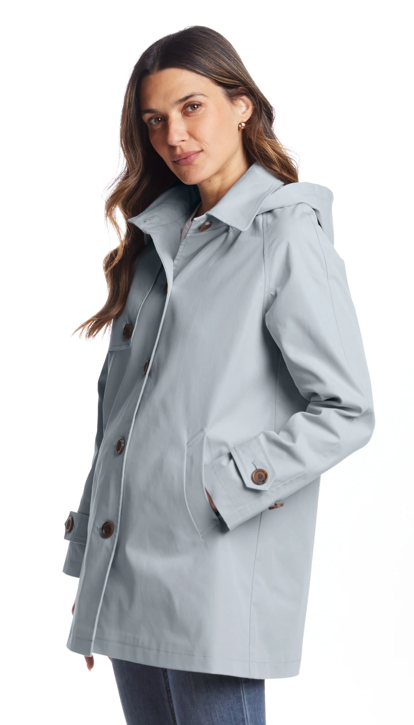 BUTTON FRONT HOODED TOPPER - Image 5
