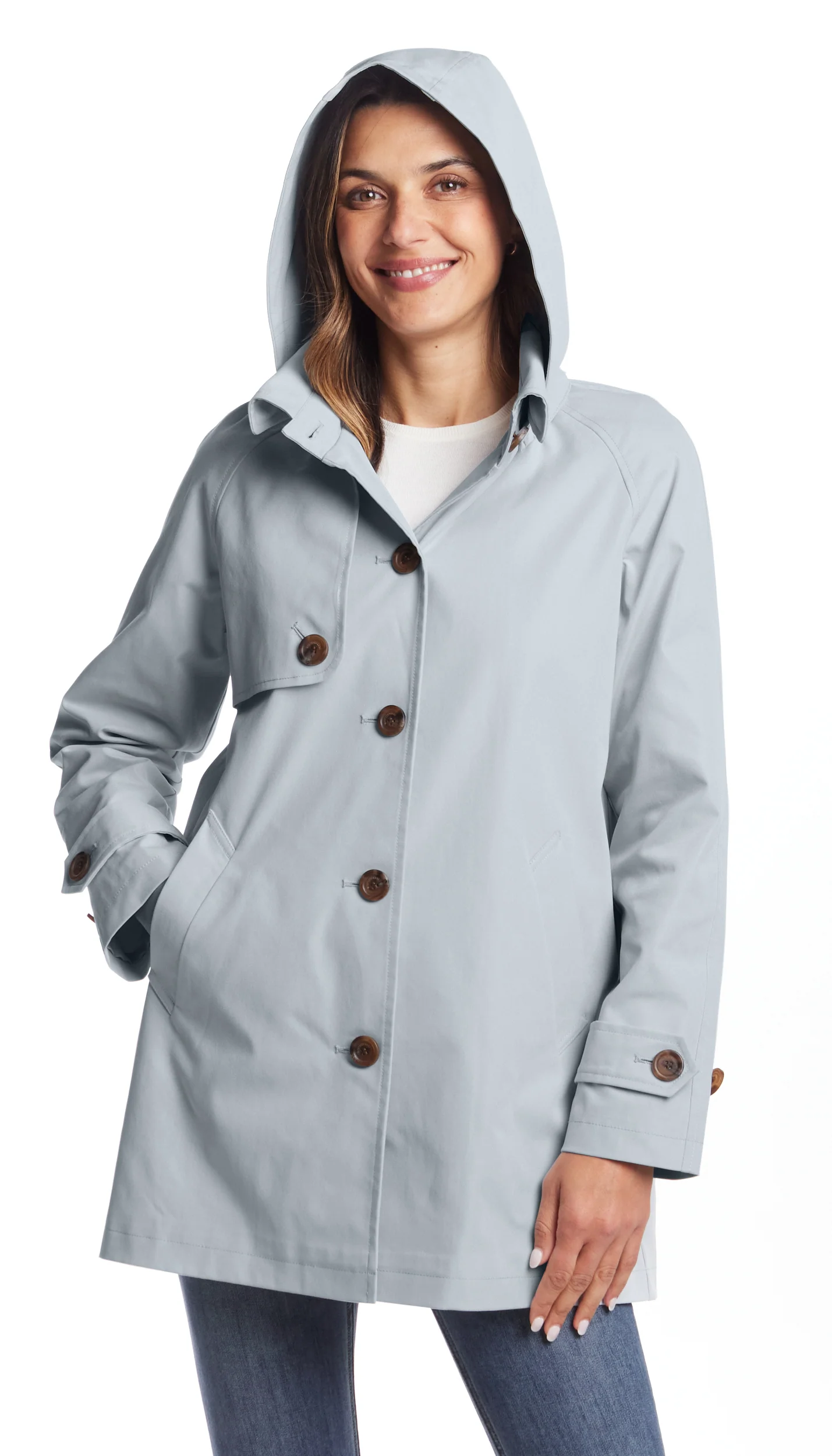 BUTTON FRONT HOODED TOPPER - Image 6