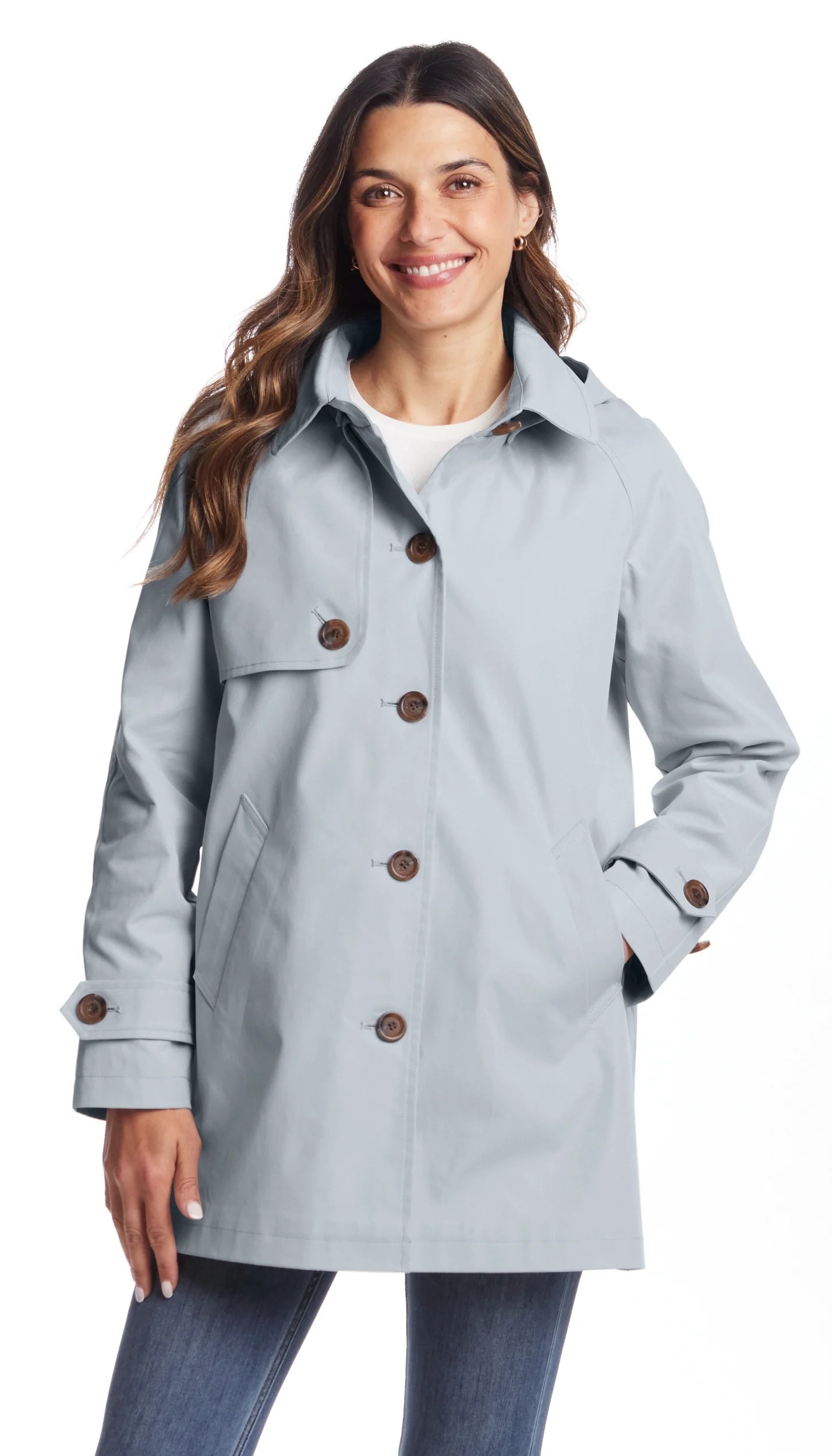 BUTTON FRONT HOODED TOPPER - Image 8