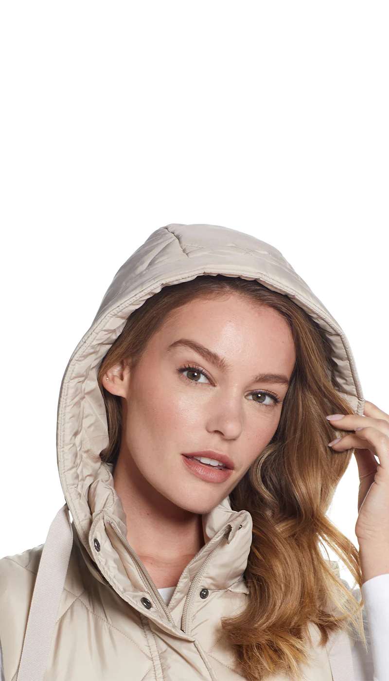 DIAMOND QUILTED LONGLINE HOODED VEST - Image 15