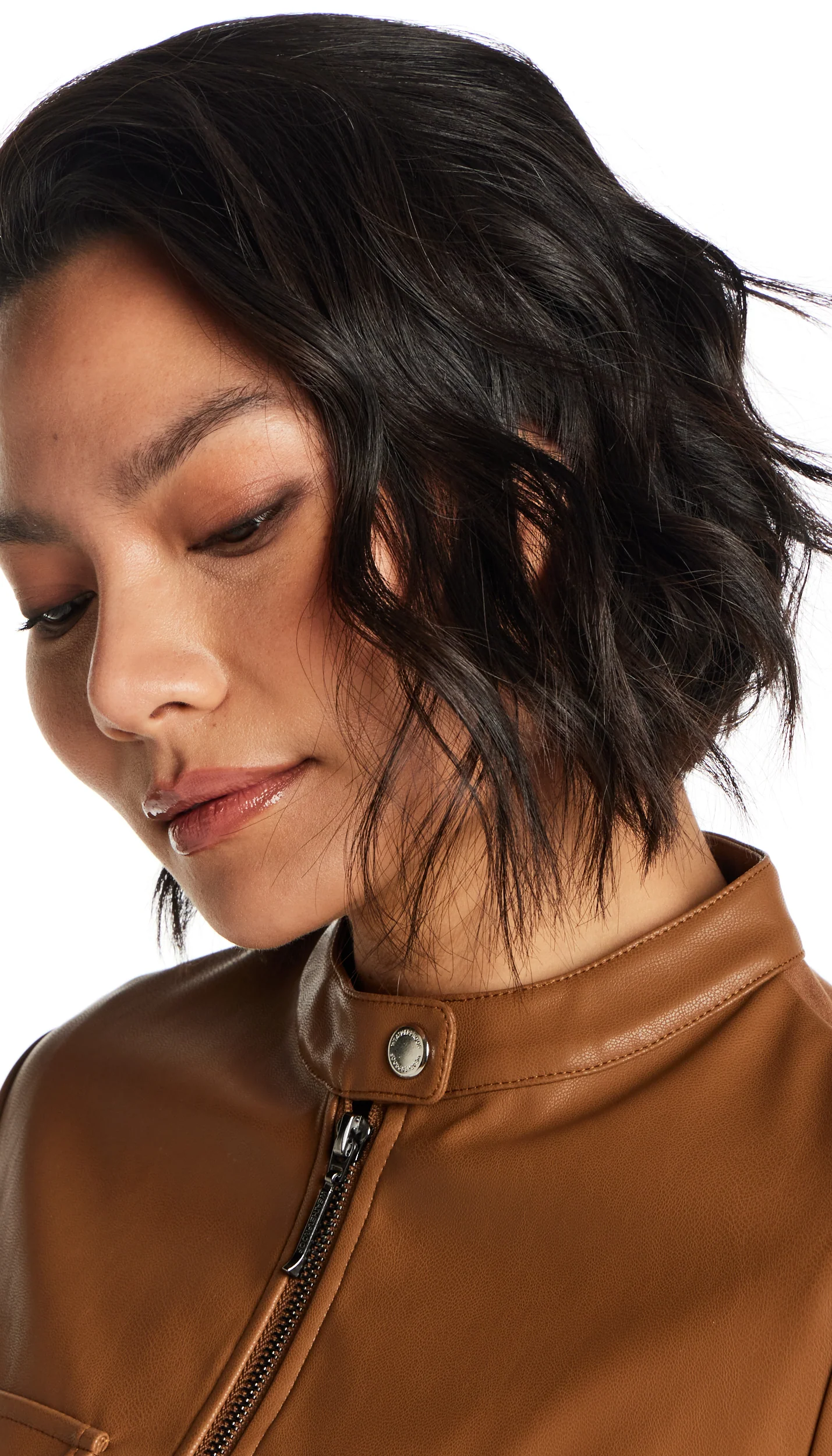 FAUX LEATHER JACKET WITH STRETCH KNIT - Image 12