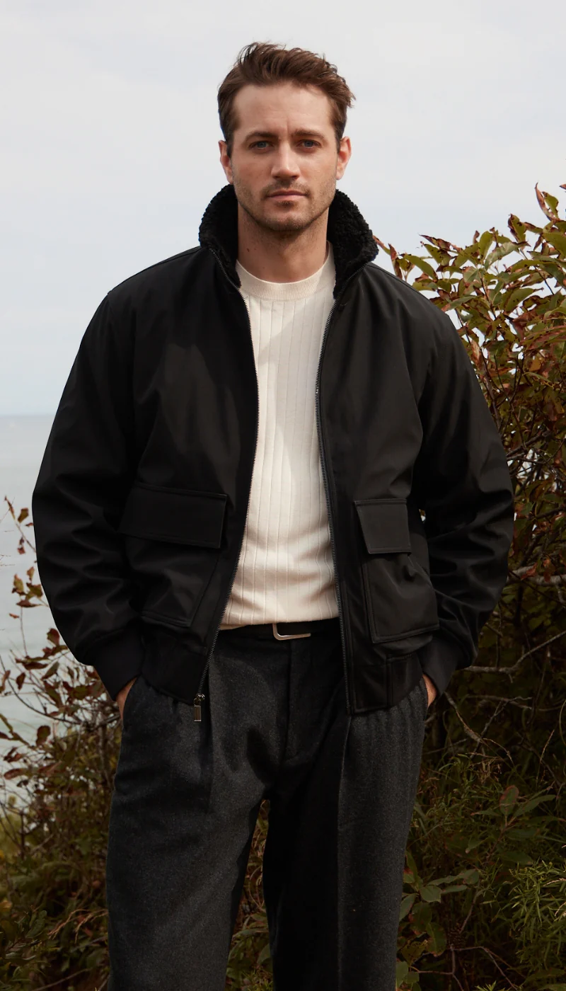 FLEX TECH BOMBER WITH FAUX FUR TRIM - Image 11