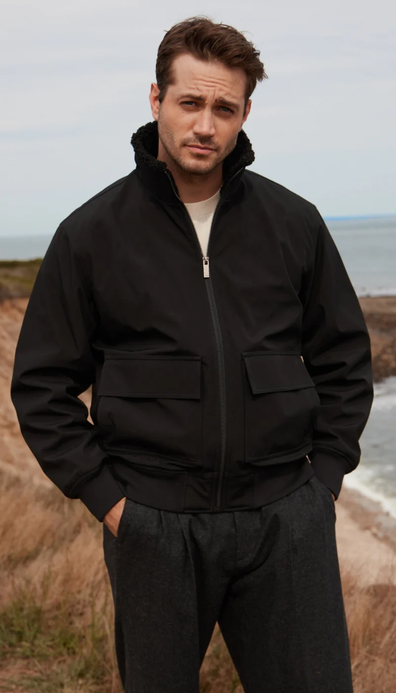 FLEX TECH BOMBER WITH FAUX FUR TRIM - Image 12
