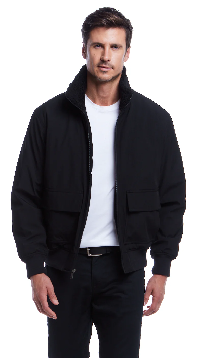 FLEX TECH BOMBER WITH FAUX FUR TRIM - Image 13