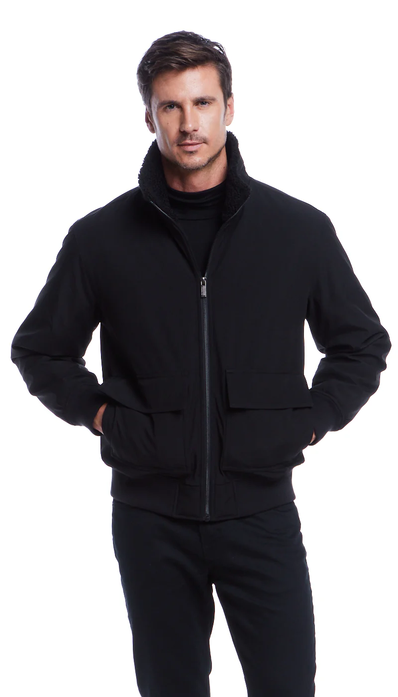 FLEX TECH BOMBER WITH FAUX FUR TRIM - Image 15