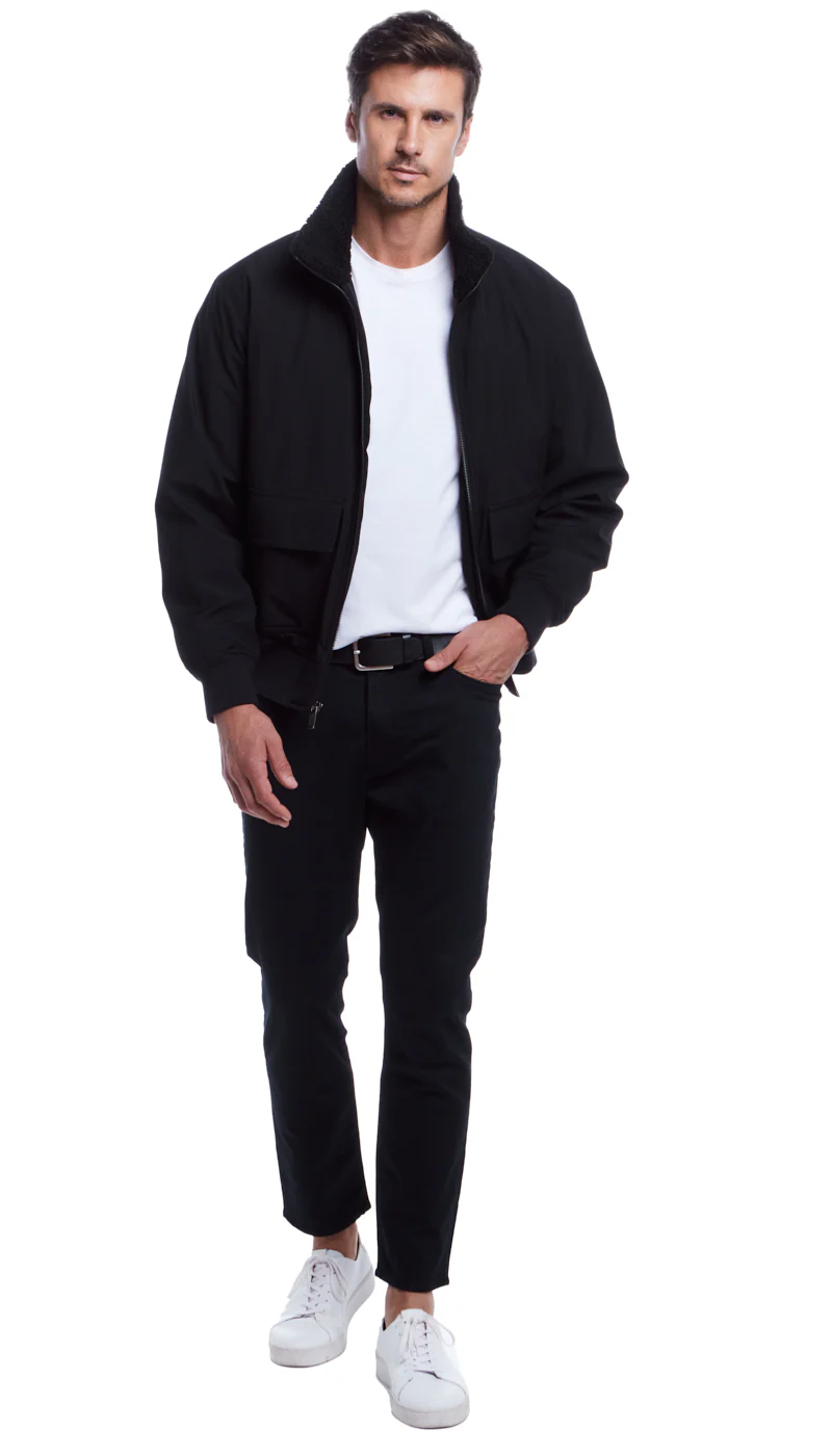 FLEX TECH BOMBER WITH FAUX FUR TRIM - Image 16