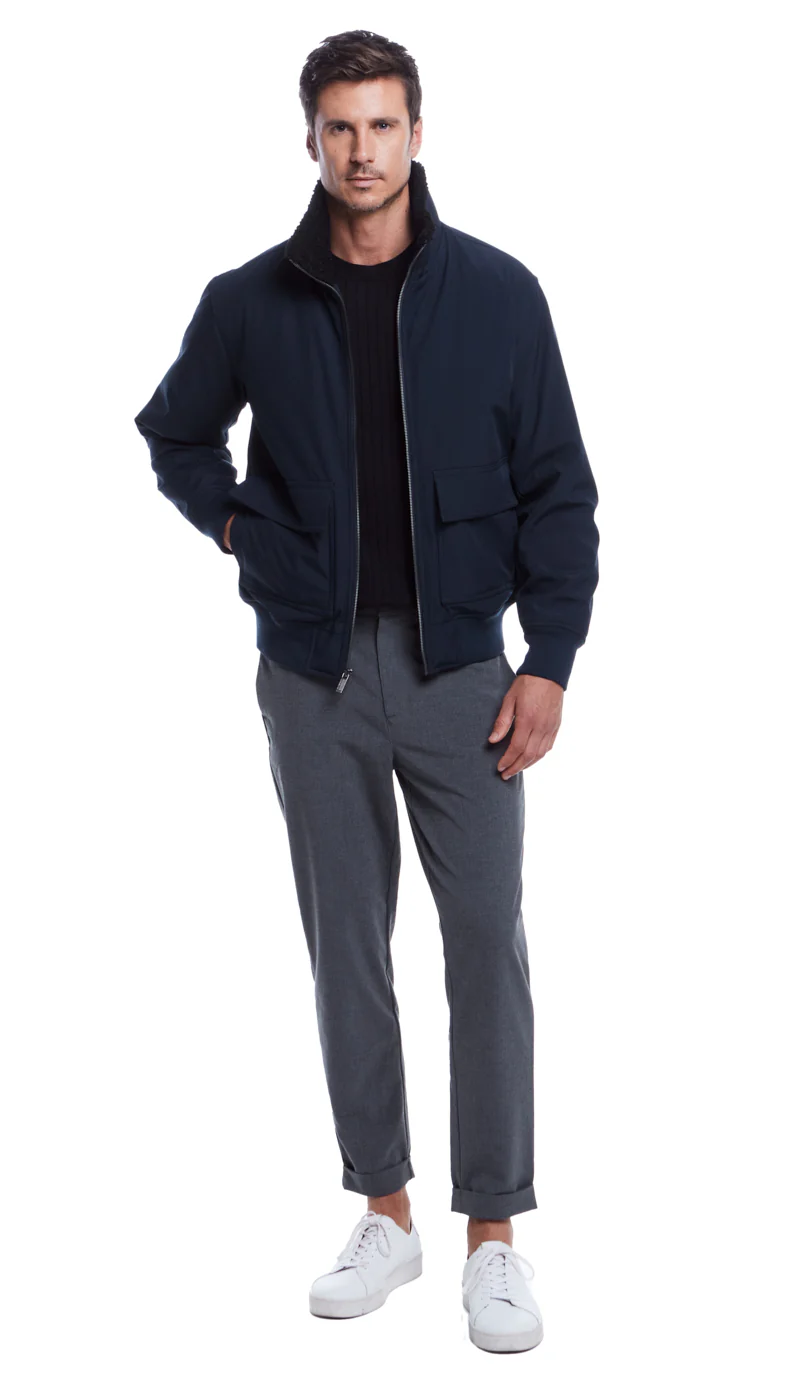 FLEX TECH BOMBER WITH FAUX FUR TRIM - Image 5
