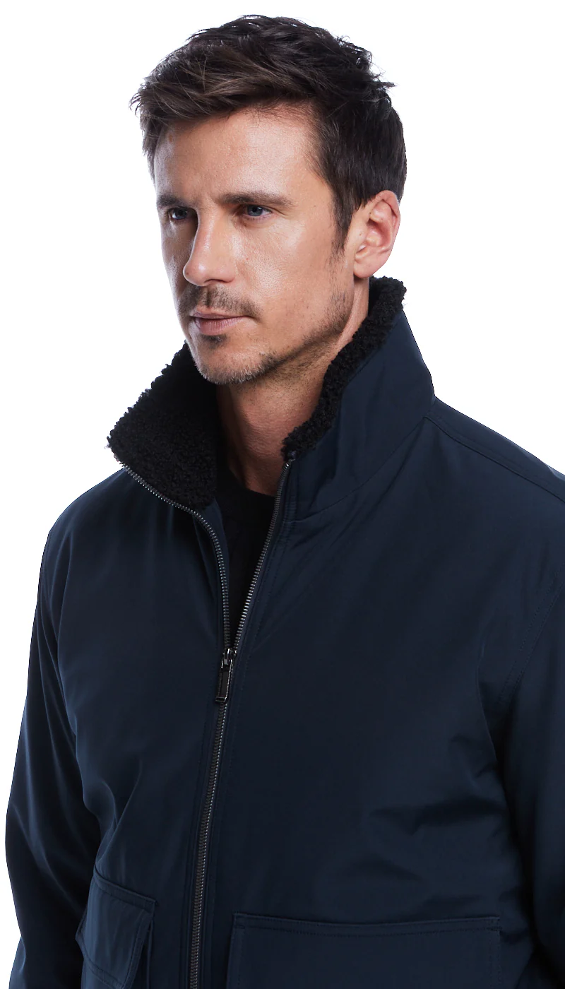 FLEX TECH BOMBER WITH FAUX FUR TRIM - Image 6