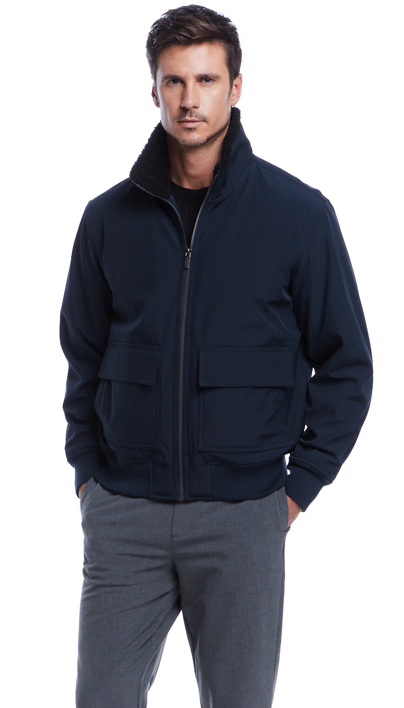 FLEX TECH BOMBER WITH FAUX FUR TRIM - Image 7