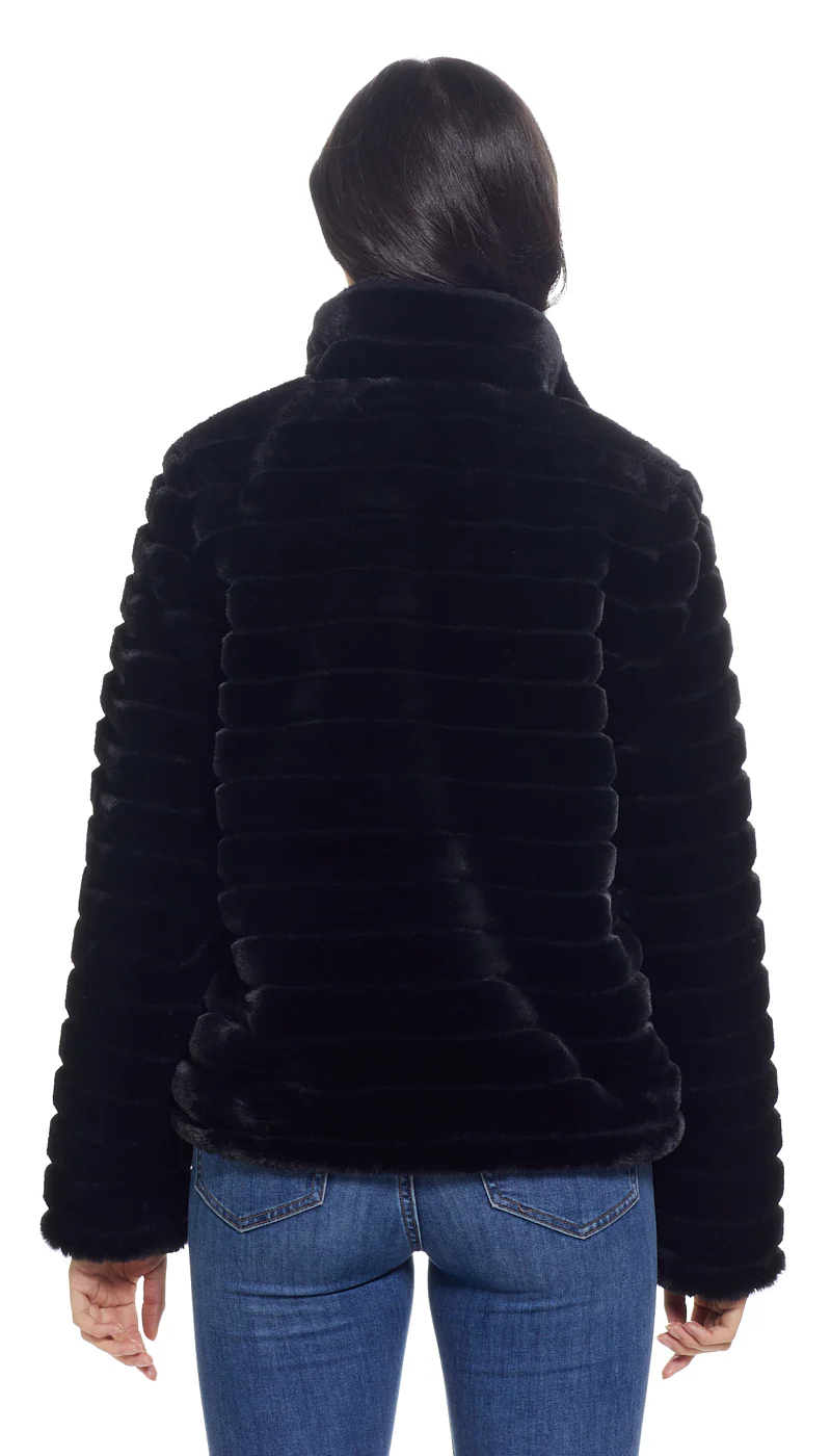 GROOVED FAUX FUR JACKET - Image 11