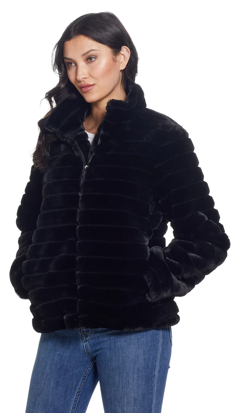 GROOVED FAUX FUR JACKET - Image 12