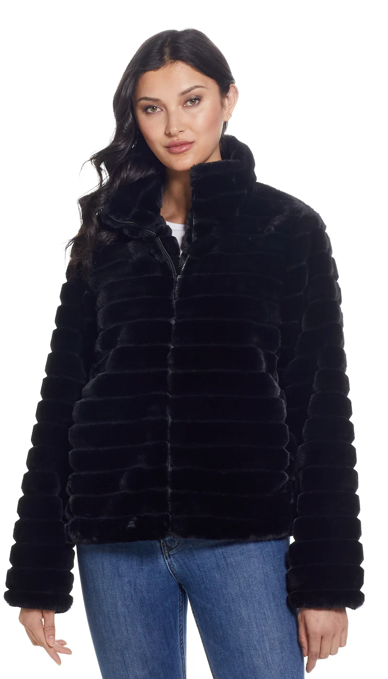 GROOVED FAUX FUR JACKET - Image 10
