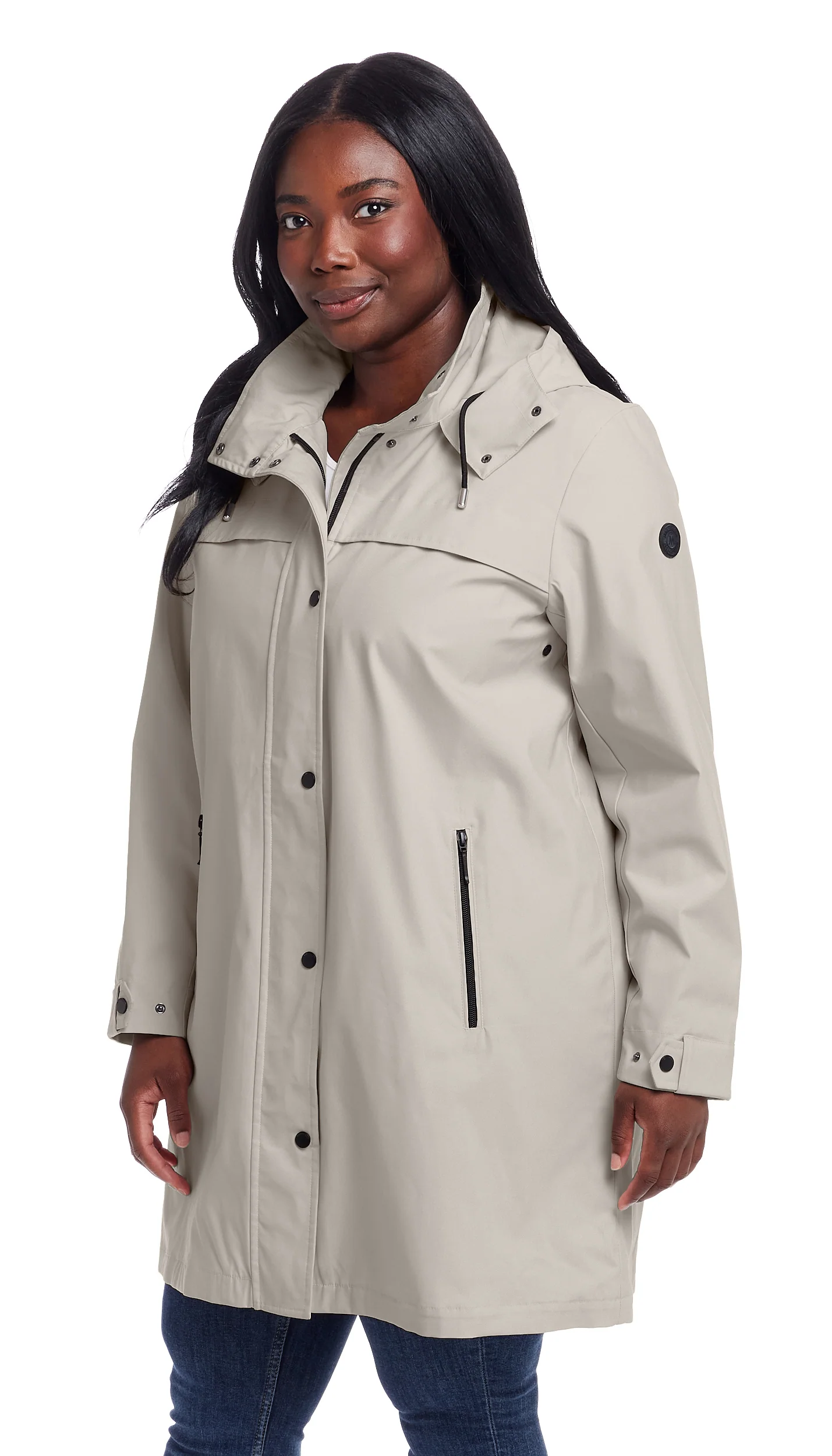 HOODED A-LINE RAIN JACKET - Image 2