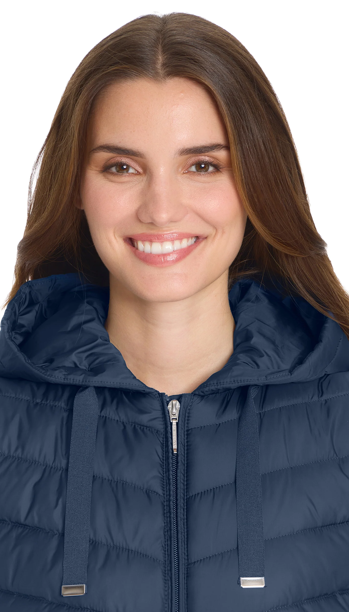 HOODED CHEVRON LONGLINE PUFFER VEST - Image 31