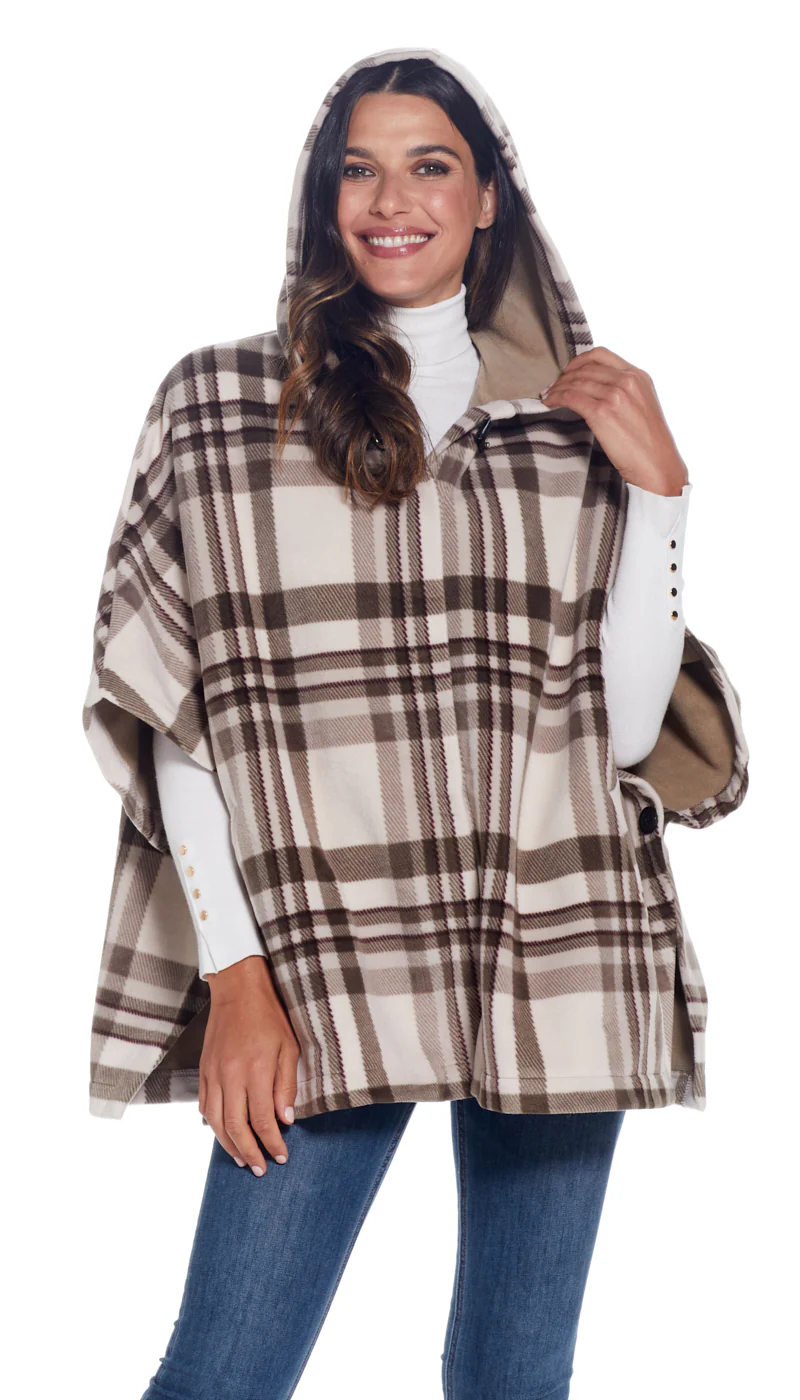 HOODED FLEECE PONCHO - Image 35