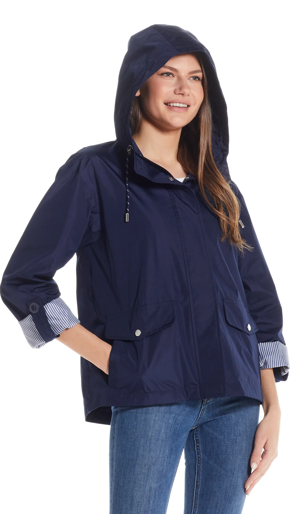 HOODED JACKET WITH TURN BACK SLEEVES - Image 6
