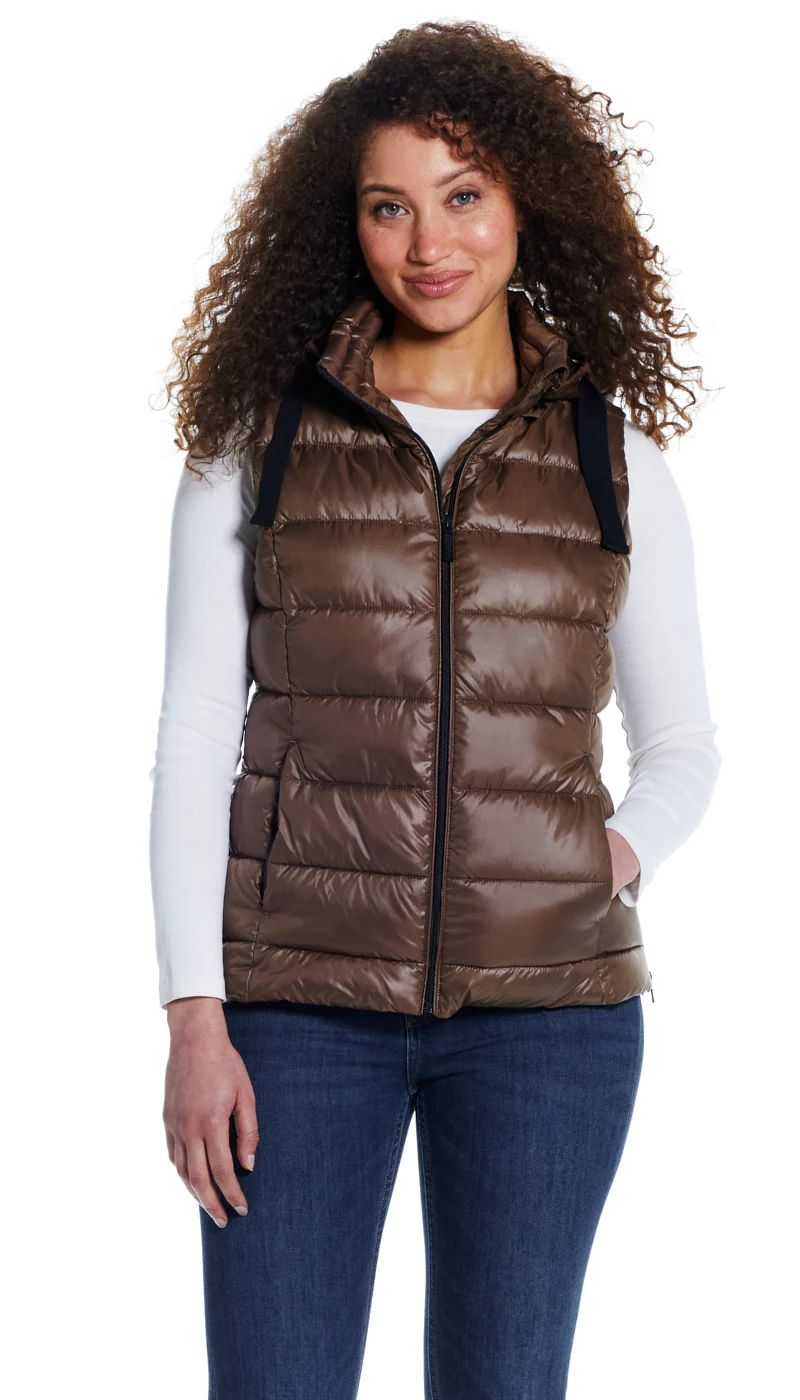 HOODED PUFFER VEST - Image 9