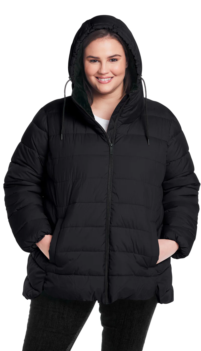 HOODED PUFFER WITH COZY PILE - Image 11