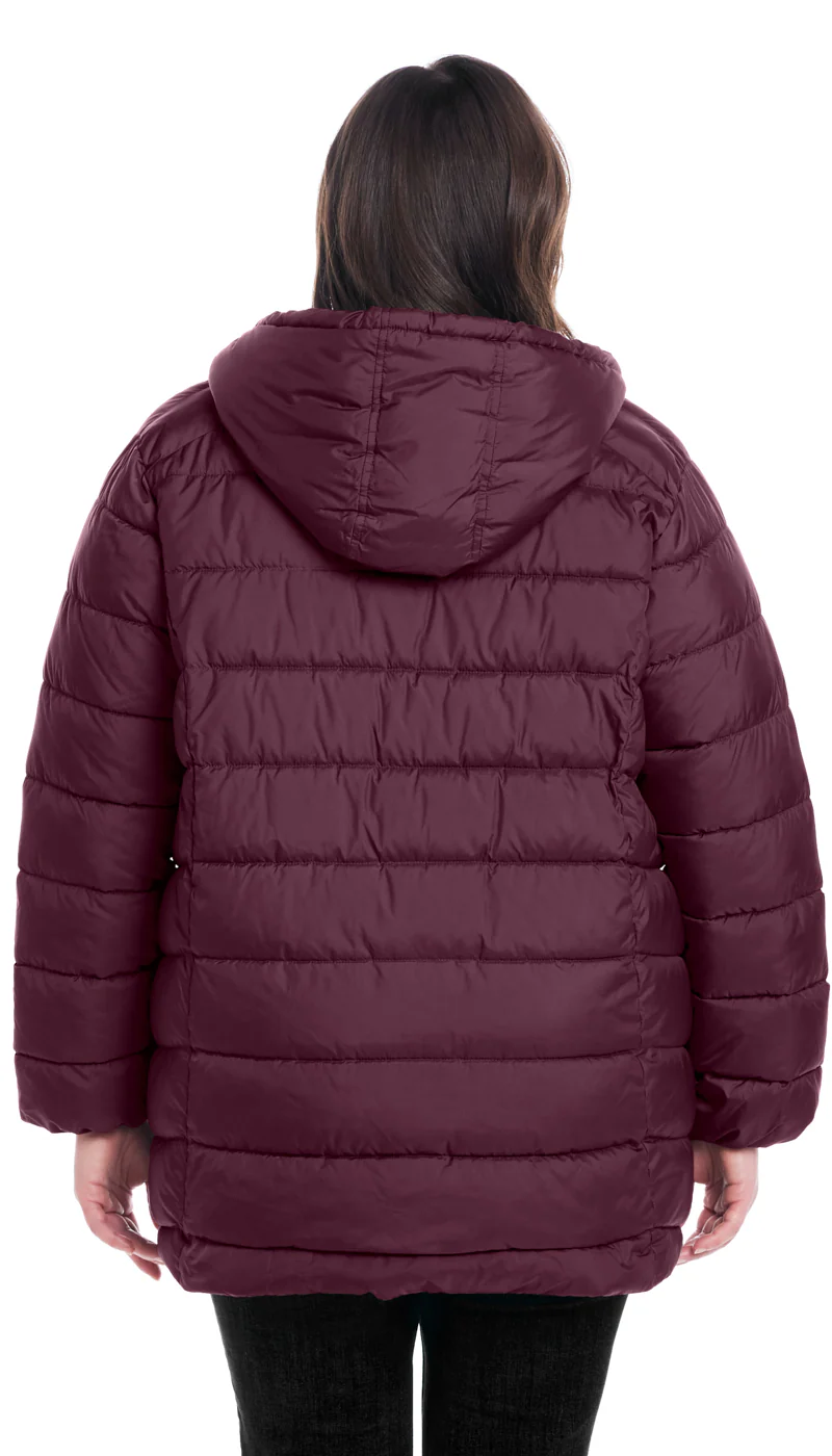 HOODED PUFFER WITH COZY PILE - Image 3