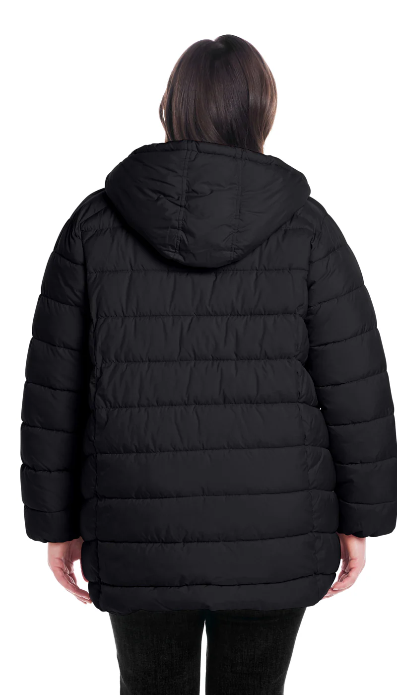 HOODED PUFFER WITH COZY PILE - Image 8