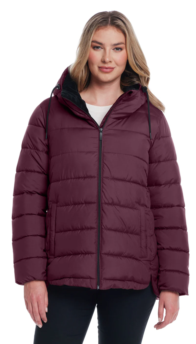 HOODED PUFFER WITH COZY PILE - Image 11