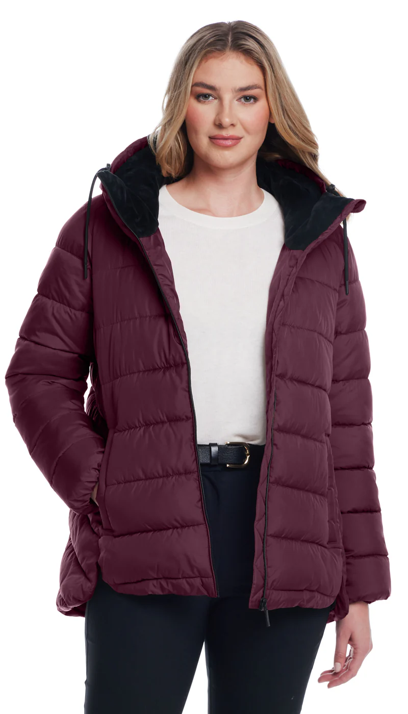 HOODED PUFFER WITH COZY PILE - Image 17