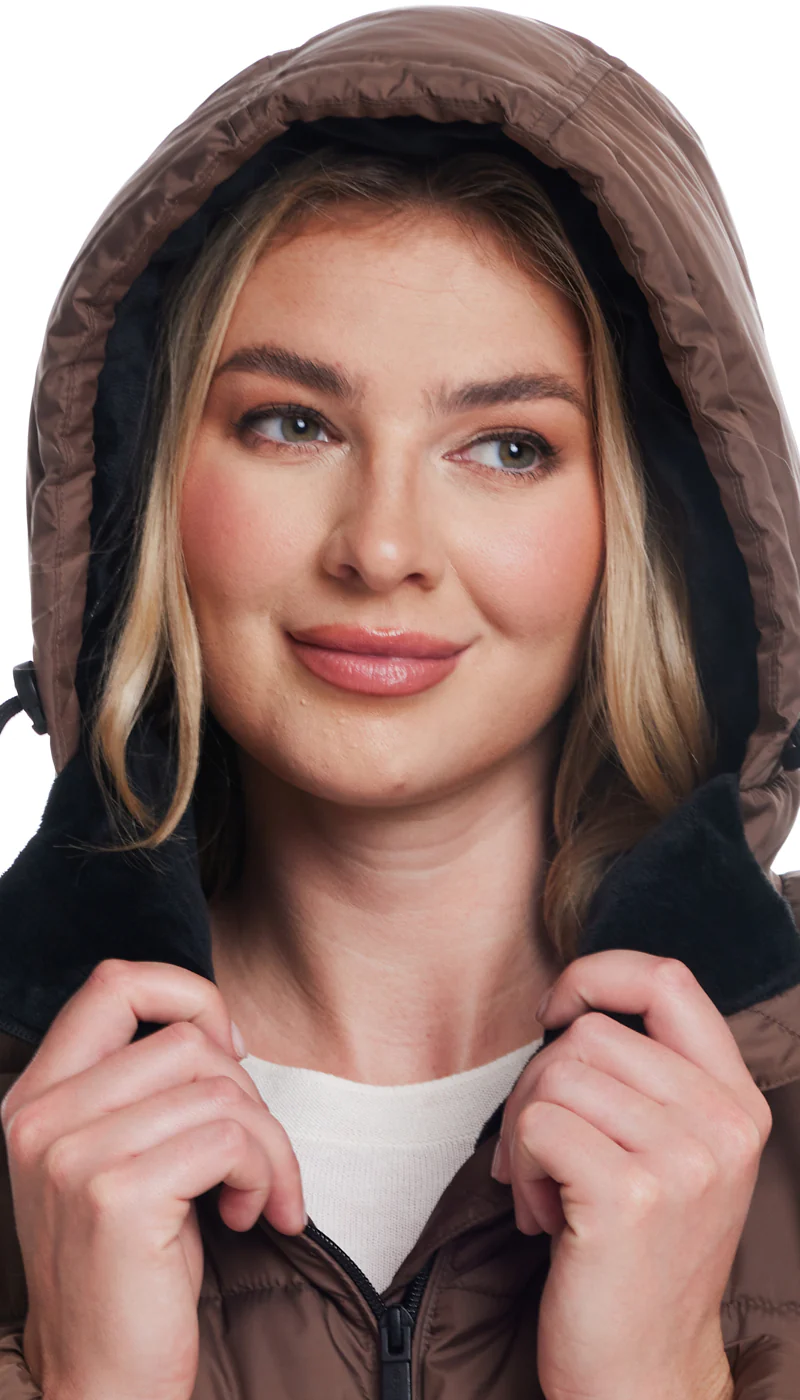 HOODED PUFFER WITH COZY PILE - Image 24
