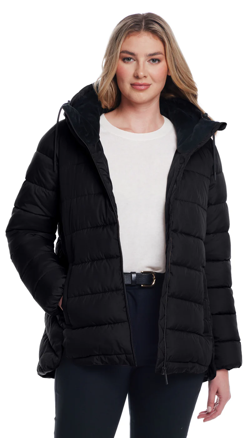 HOODED PUFFER WITH COZY PILE - Image 33