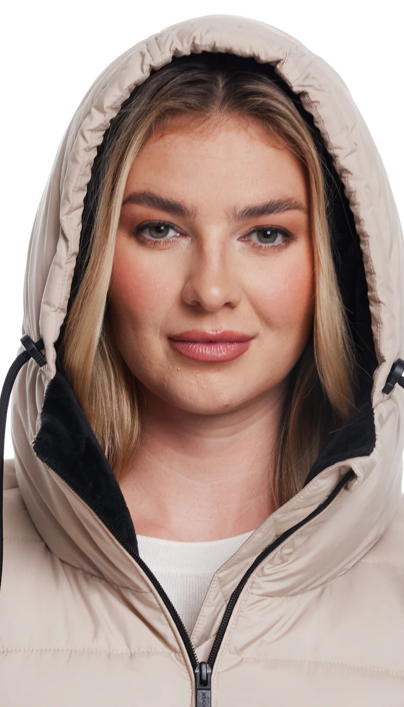 HOODED PUFFER WITH COZY PILE - Image 8