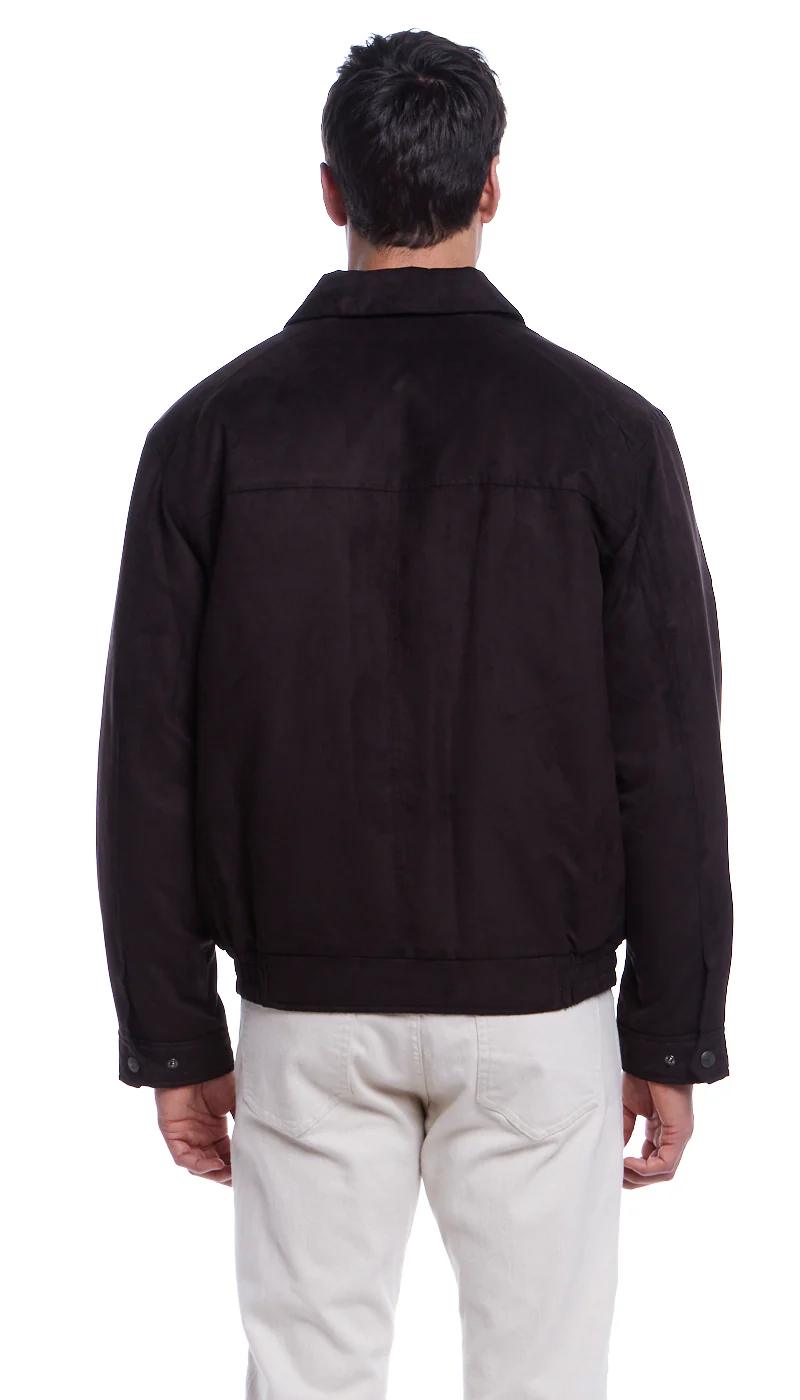 MICROSUEDE SHIRT COLLAR BOMBER JACKET - Image 12