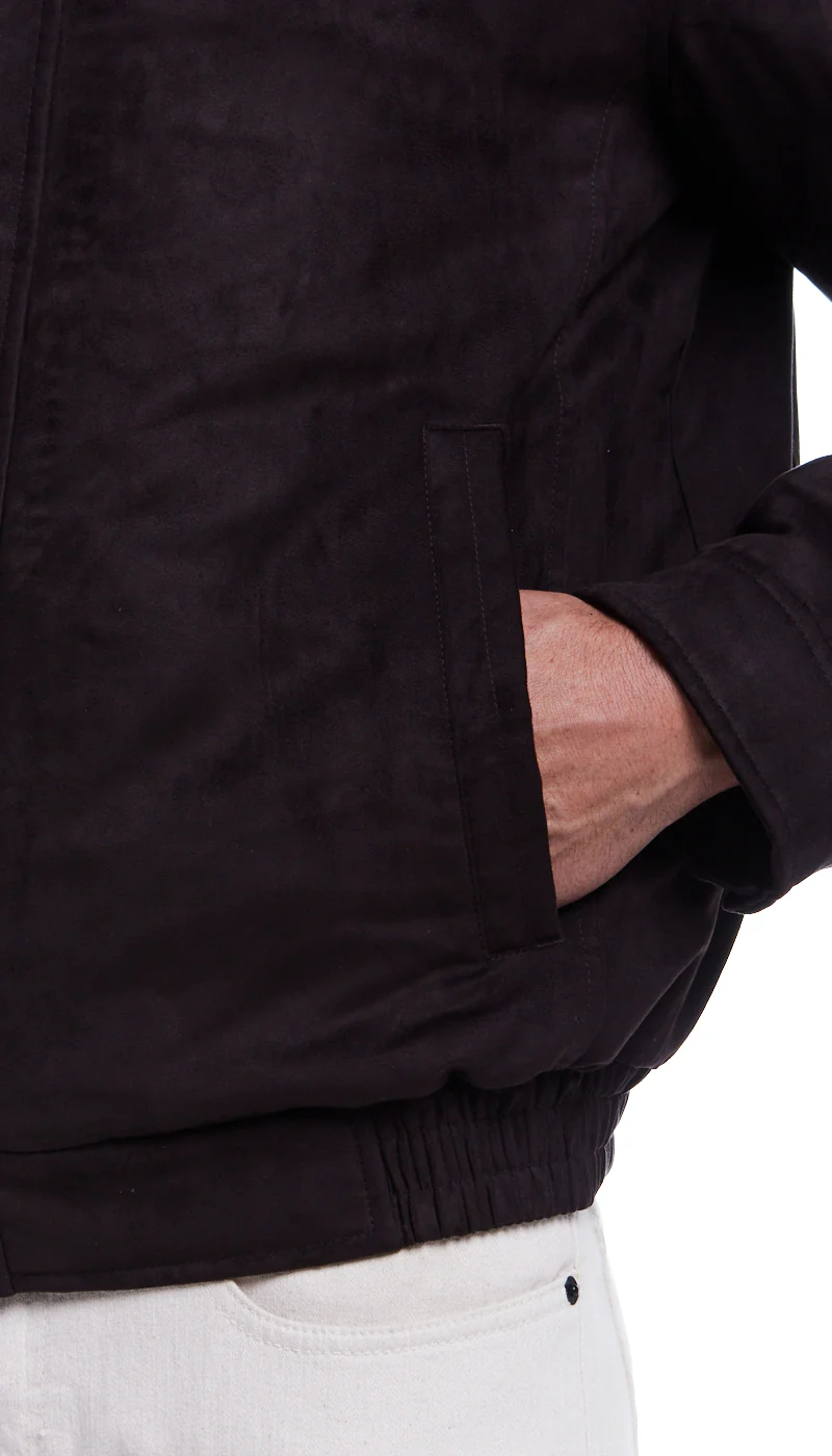 MICROSUEDE SHIRT COLLAR BOMBER JACKET - Image 18