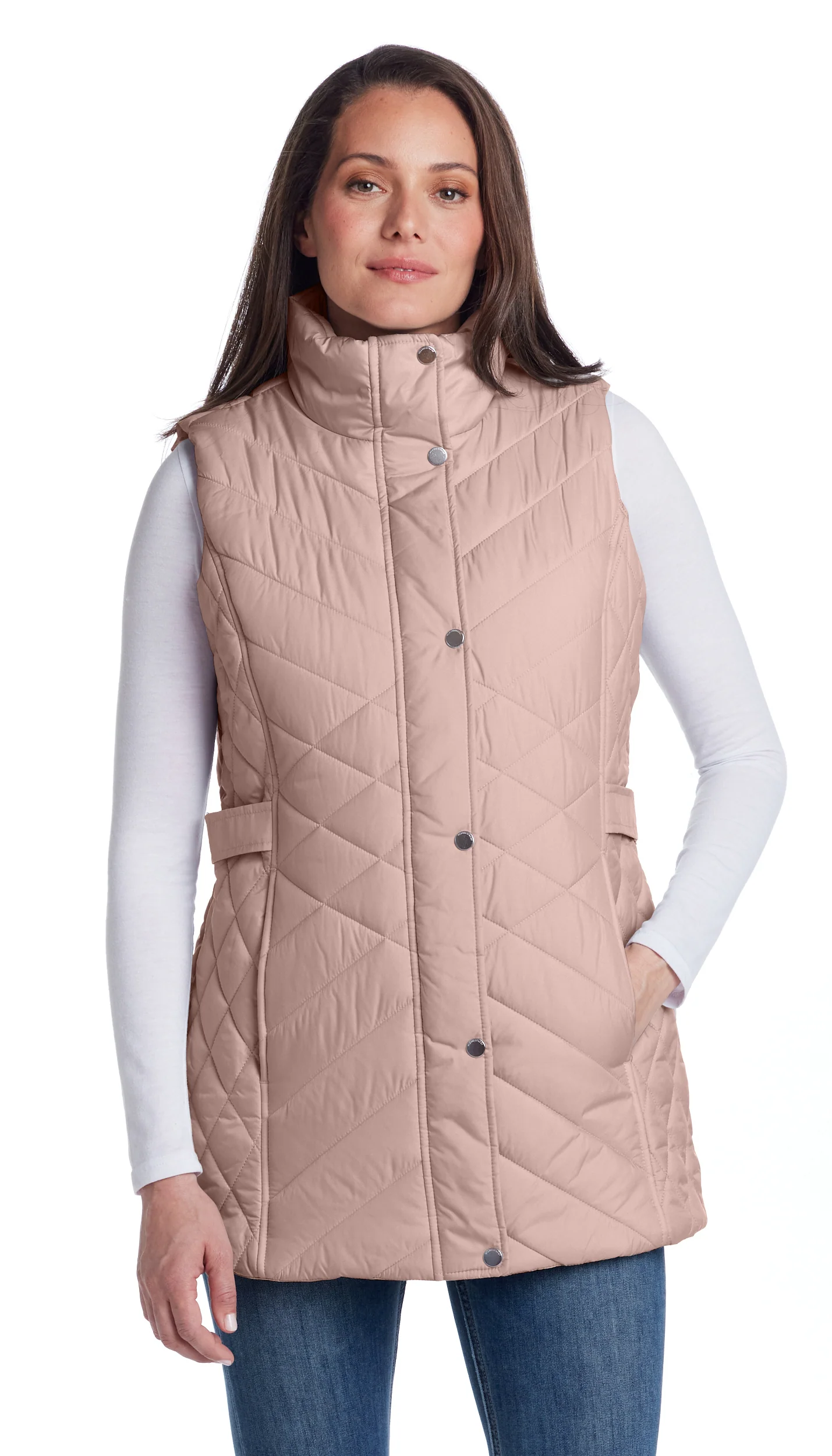 MIXED QUILTED LONGLINE VEST - Image 10