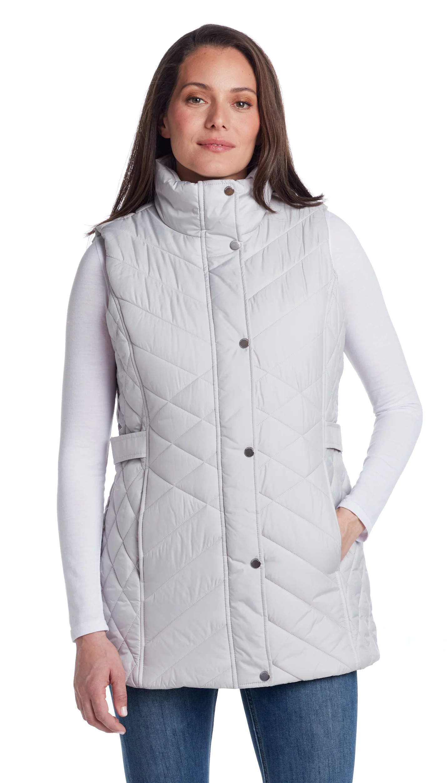 MIXED QUILTED LONGLINE VEST - Image 17