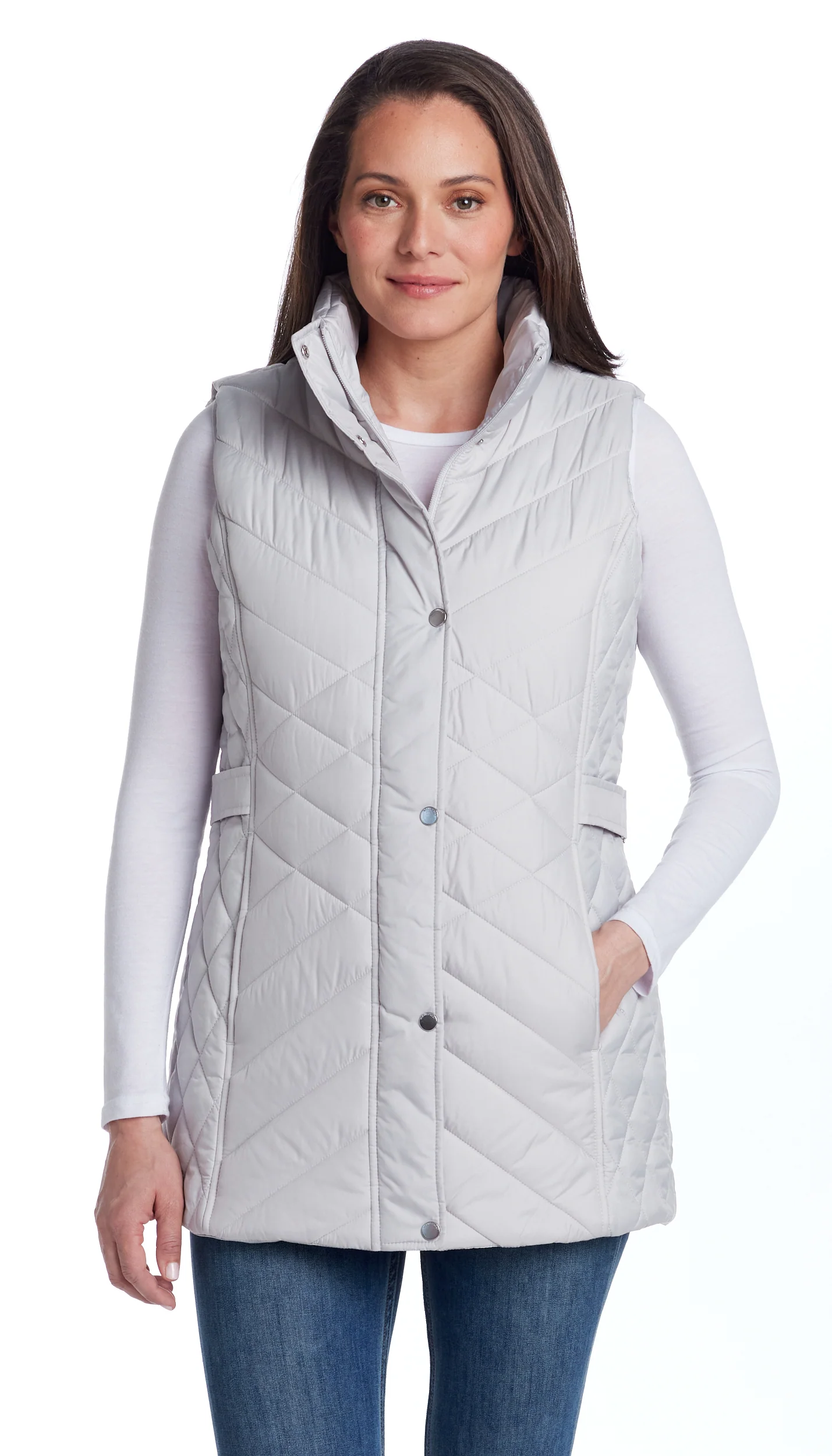 MIXED QUILTED LONGLINE VEST - Image 19