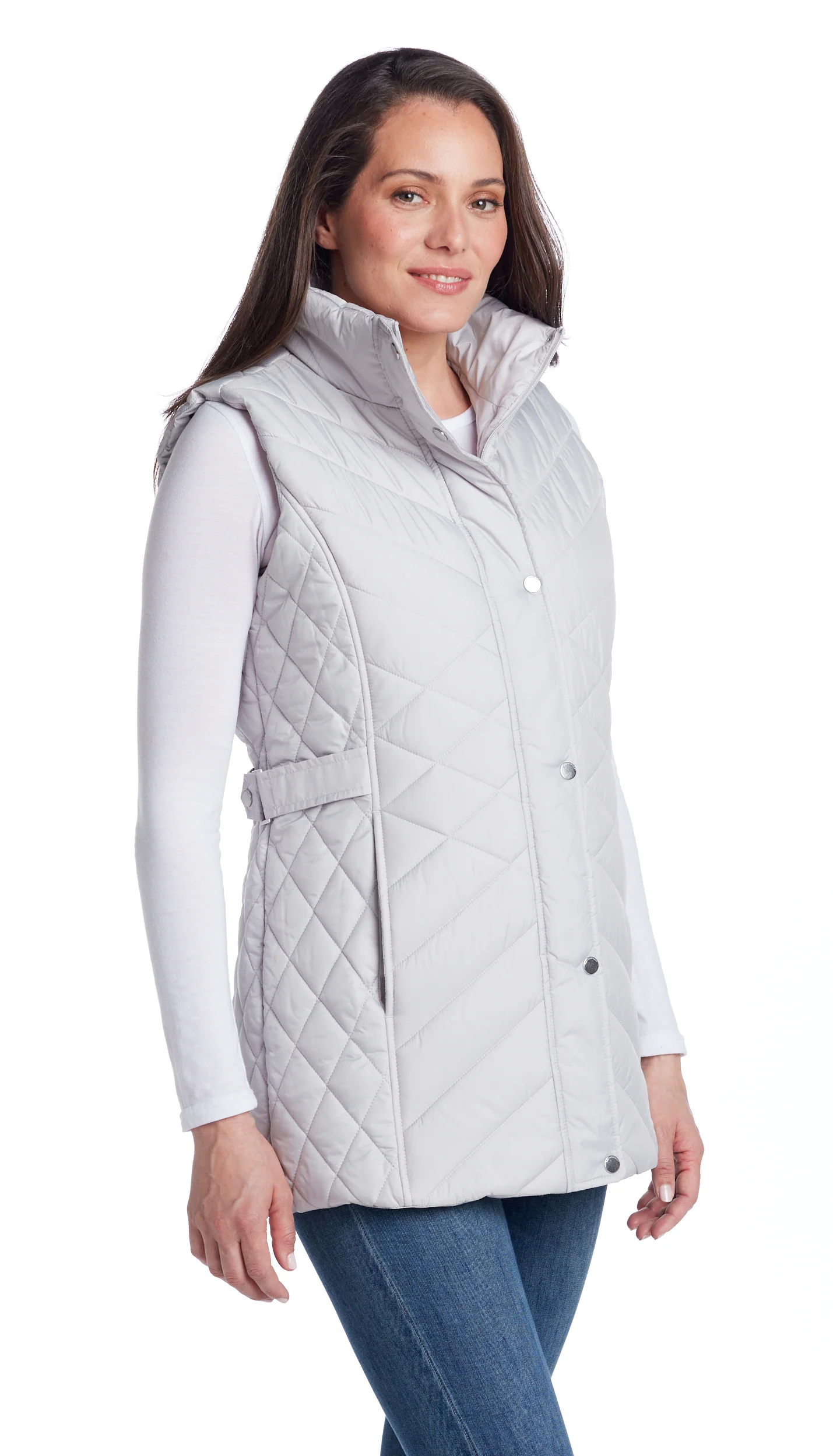 MIXED QUILTED LONGLINE VEST - Image 21