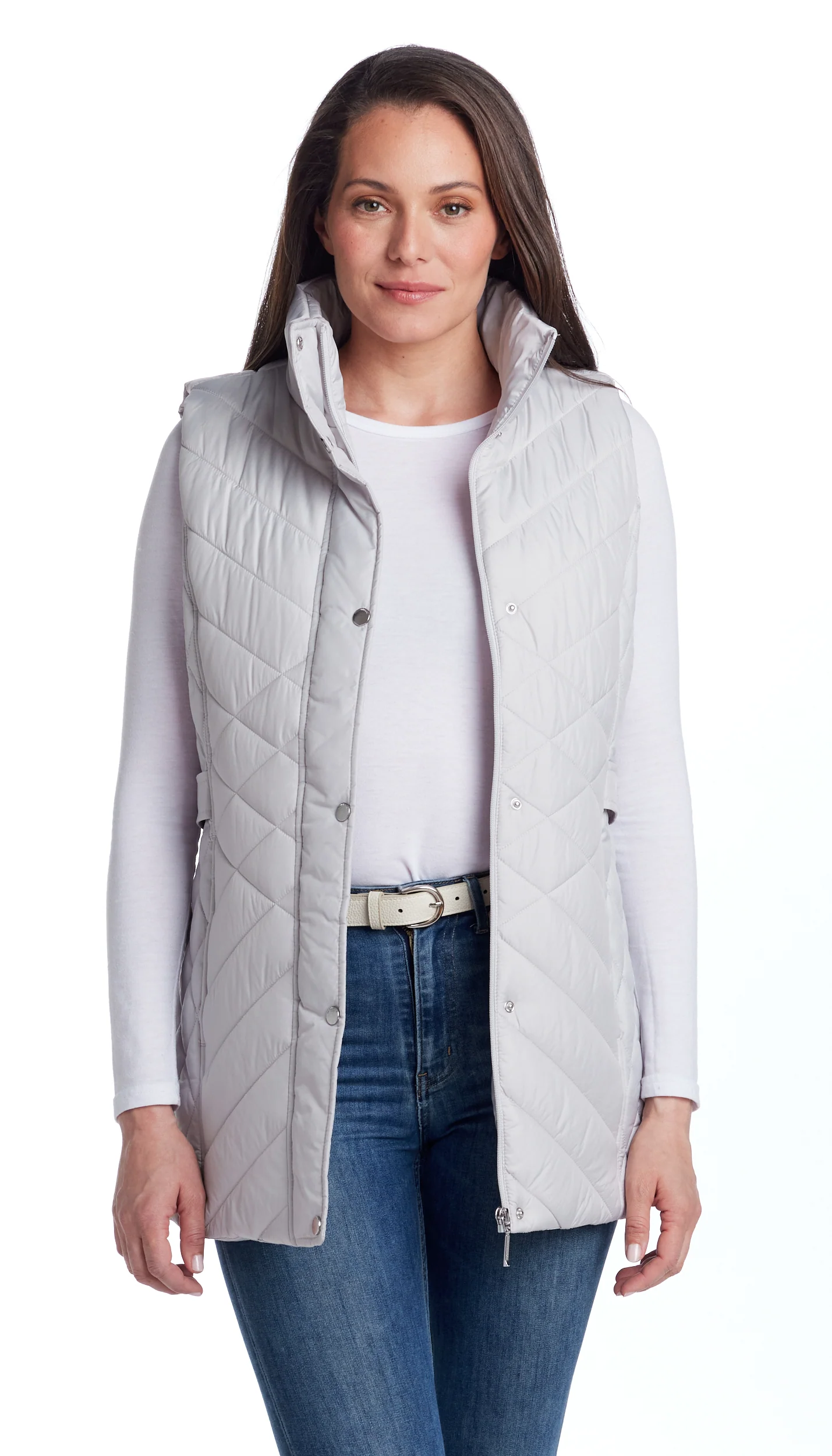 MIXED QUILTED LONGLINE VEST - Image 24