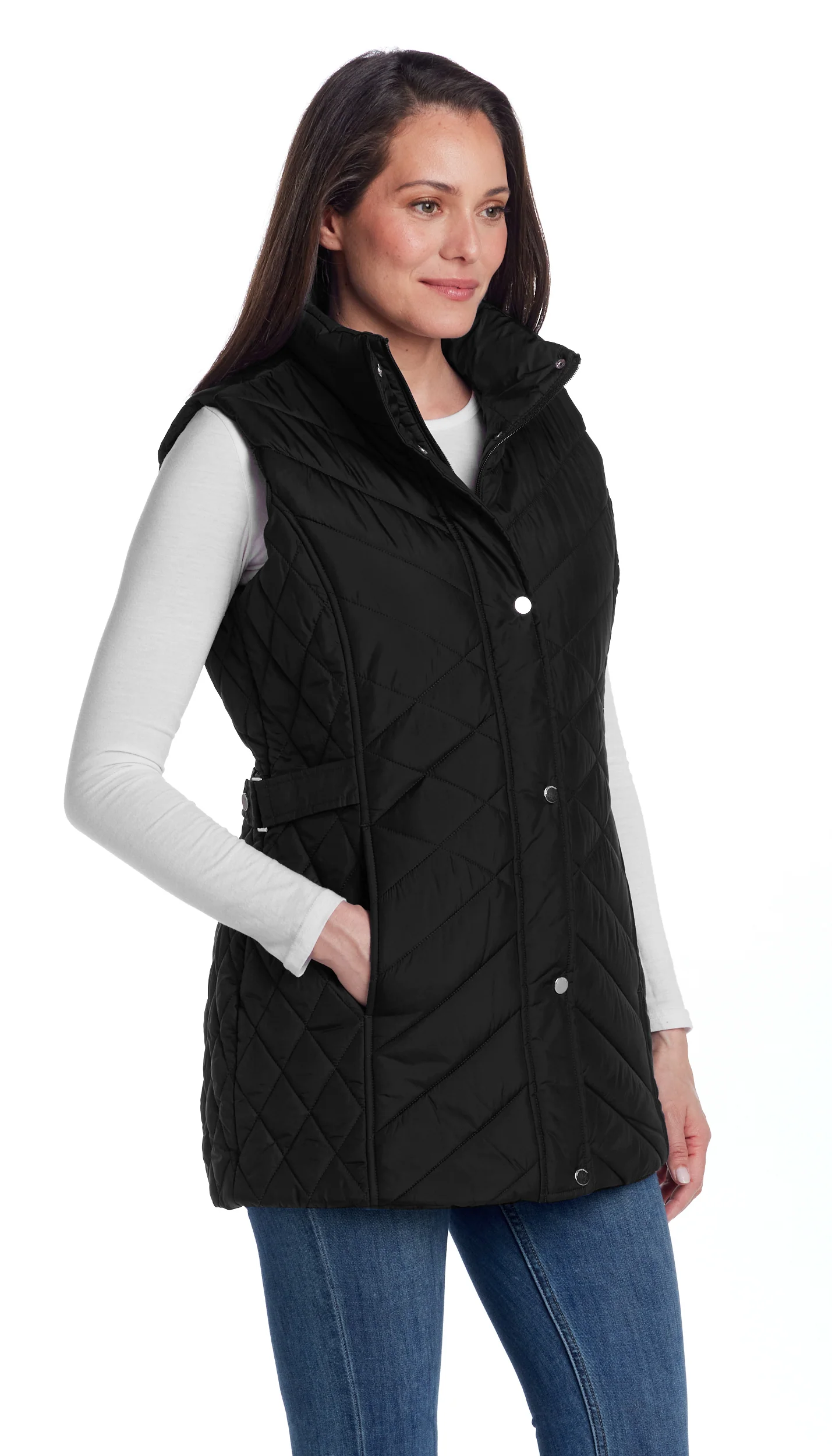 MIXED QUILTED LONGLINE VEST - Image 26