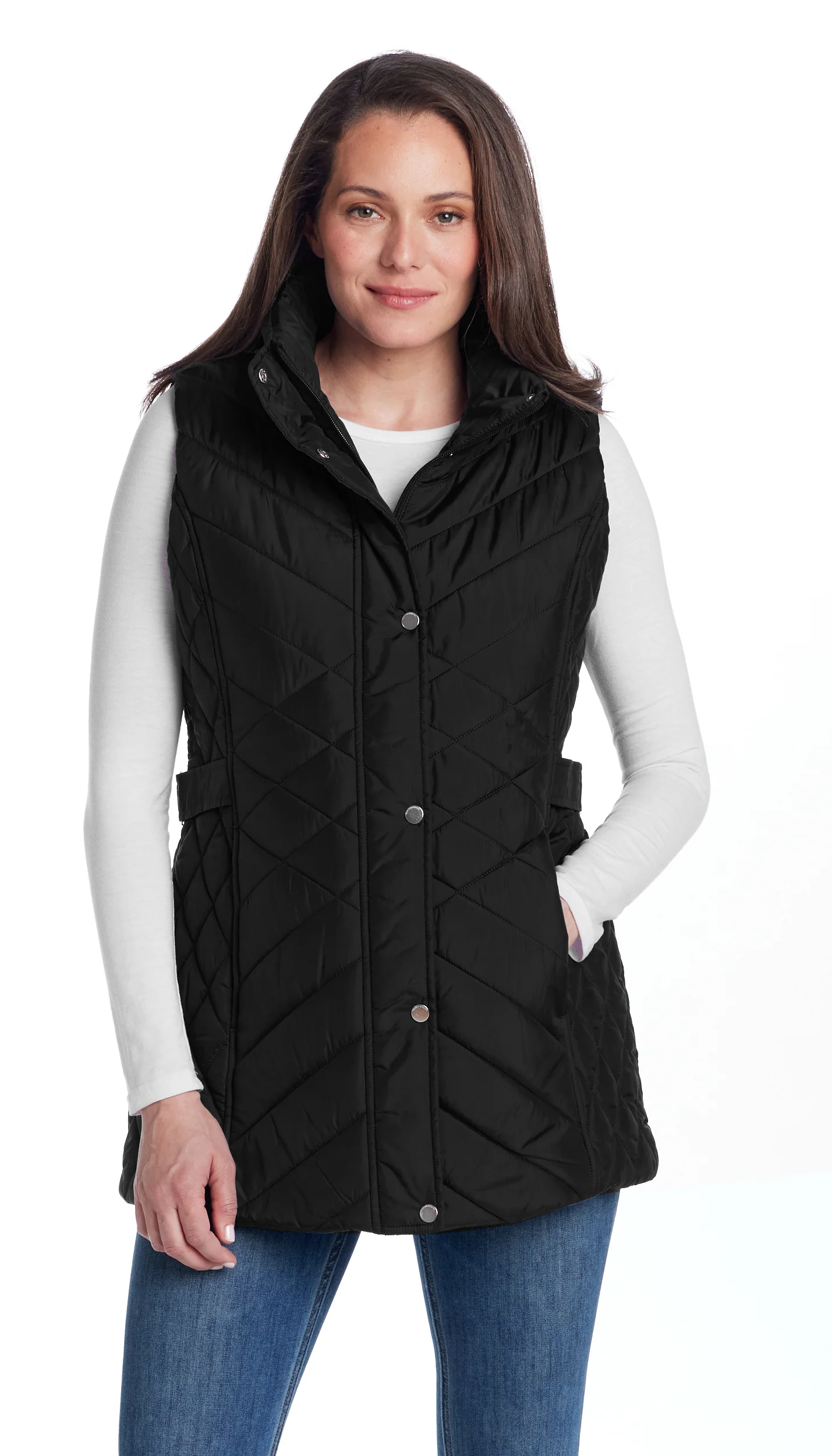 MIXED QUILTED LONGLINE VEST - Image 27